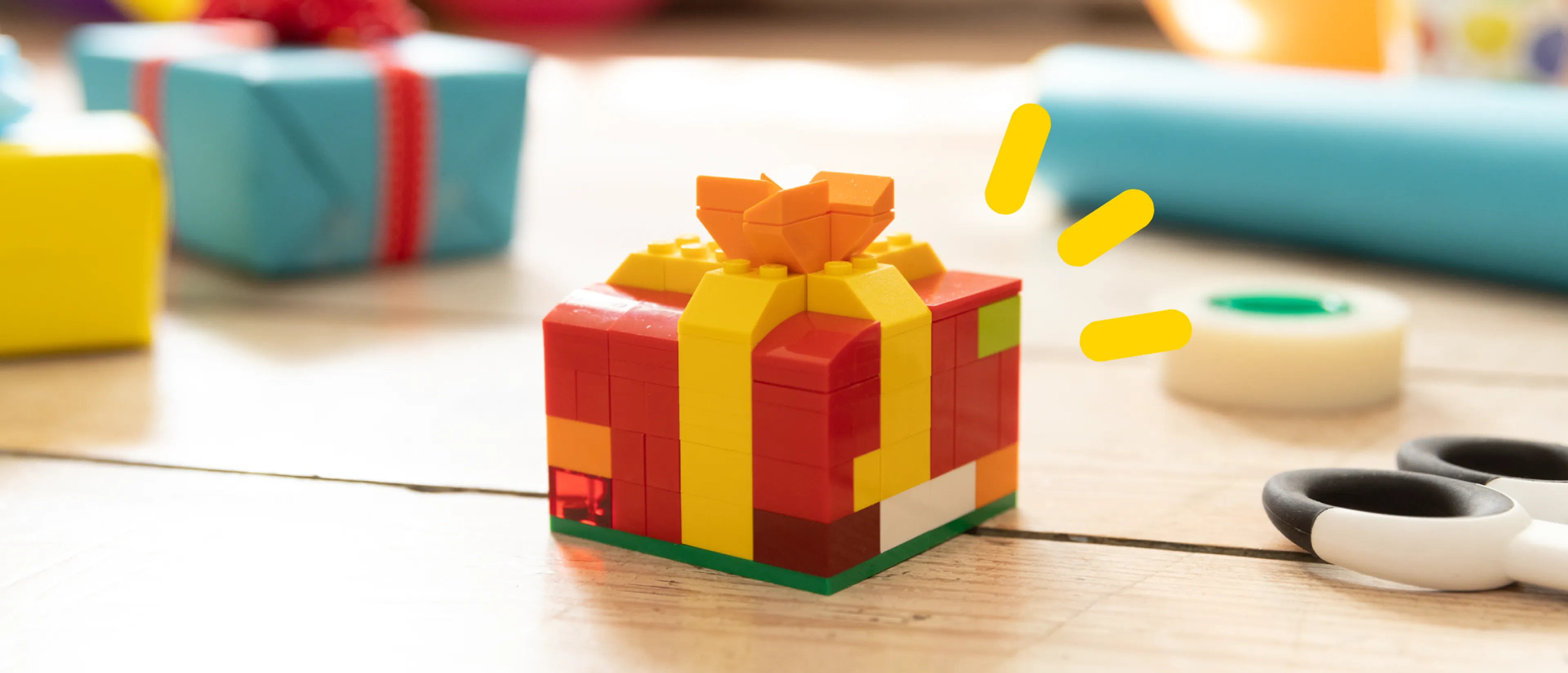 Construye una caja de regalo usando bricks LEGO®
