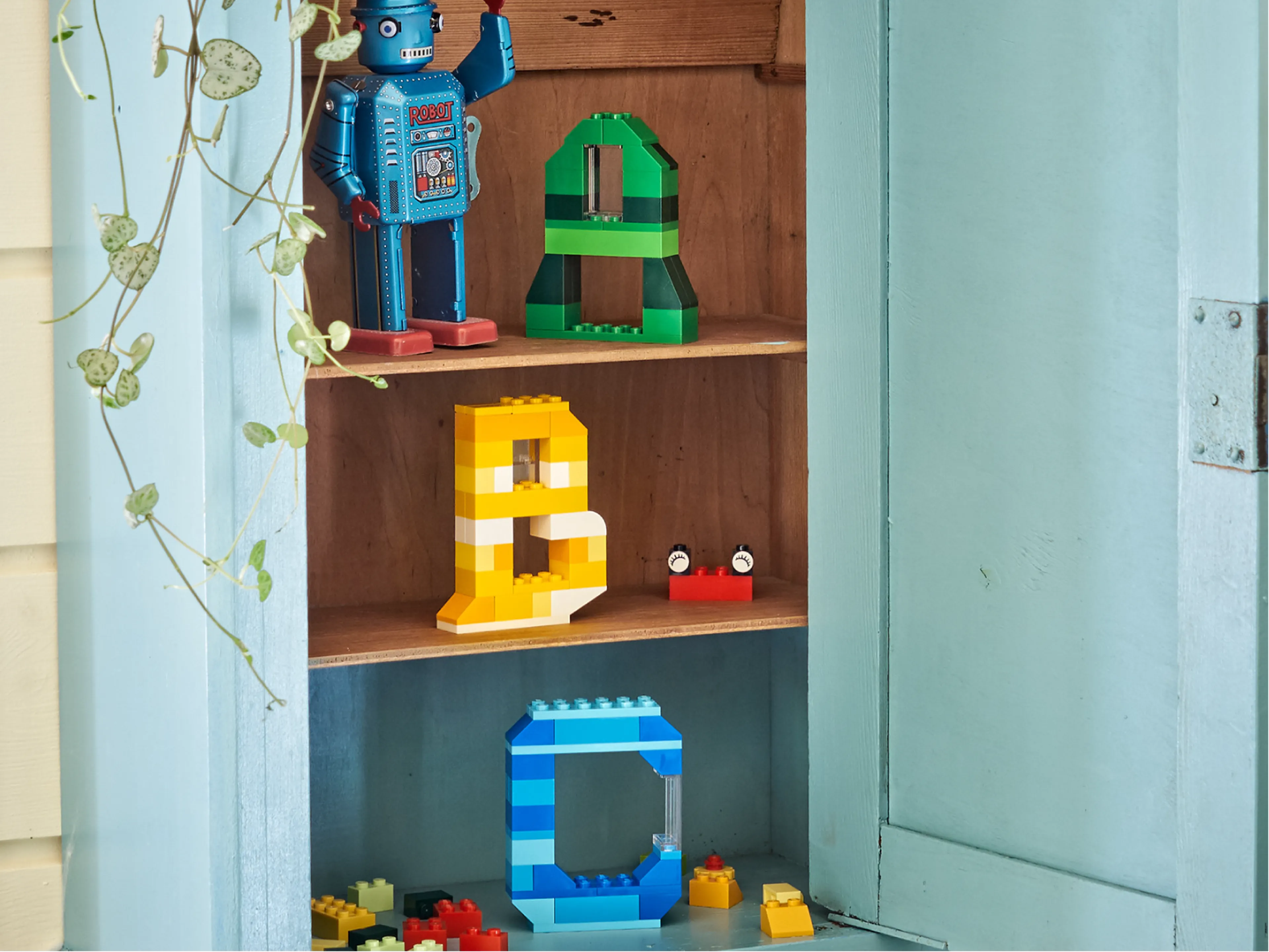 LEGO bricks that form the letters A, B and C