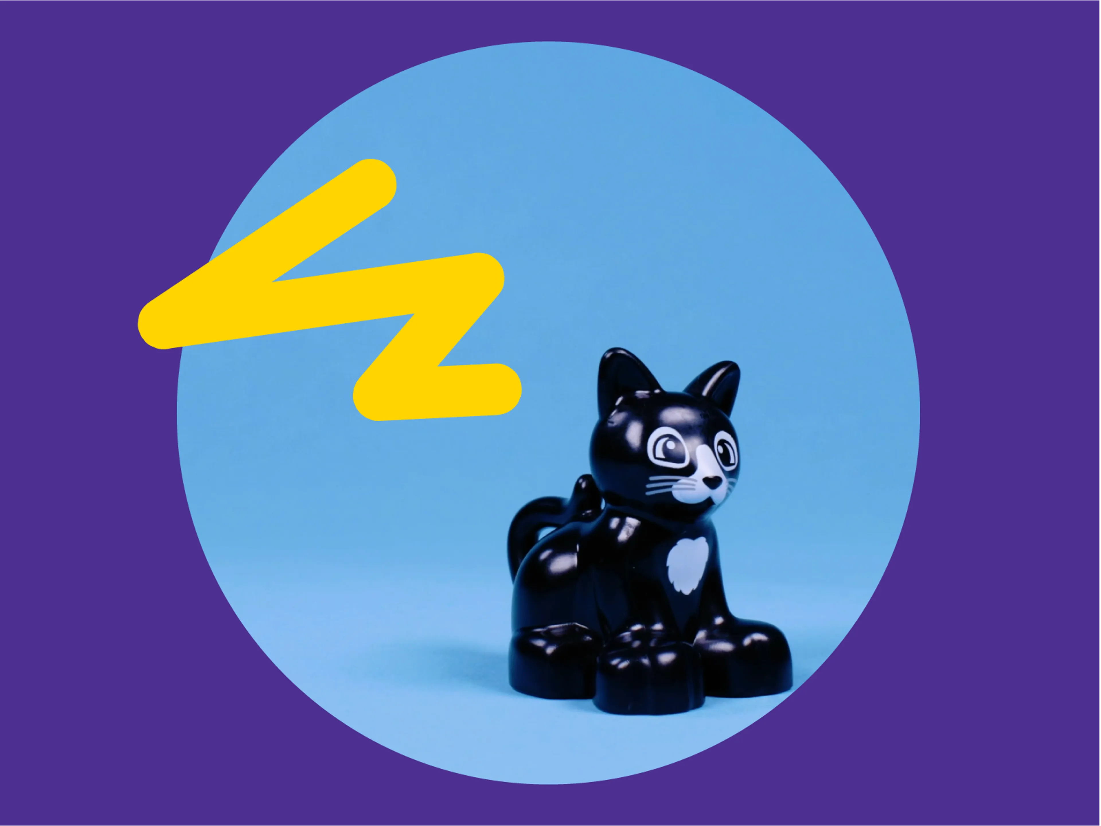 Een afbeelding van een LEGO DUPLO kat