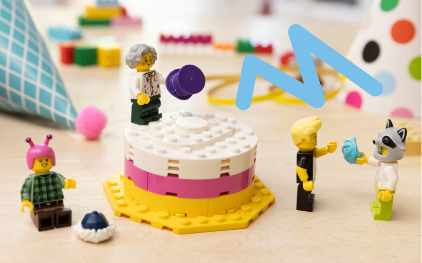 Party hat game with LEGO® bricks for families