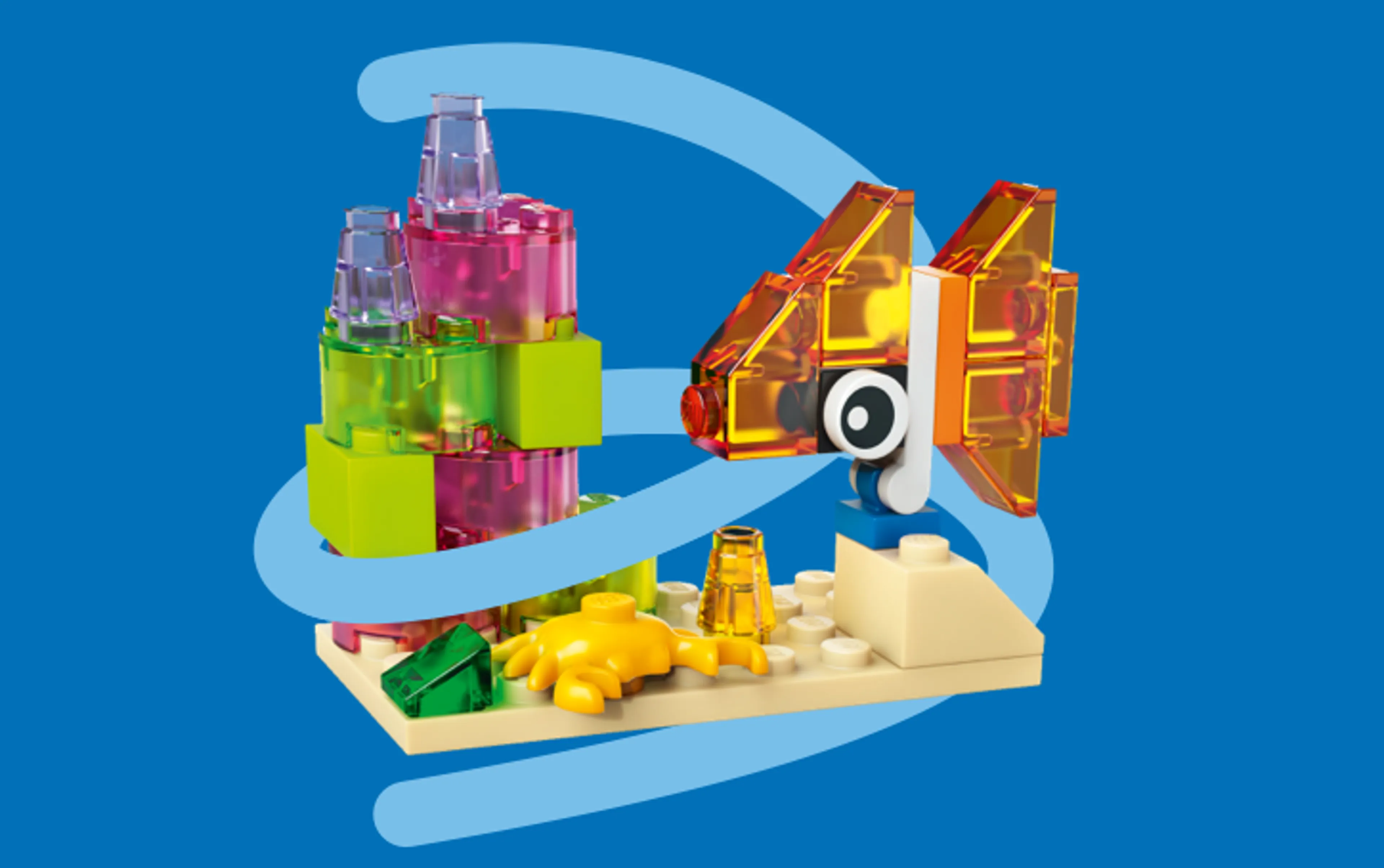 LEGO auksinė žuvelė akvariume