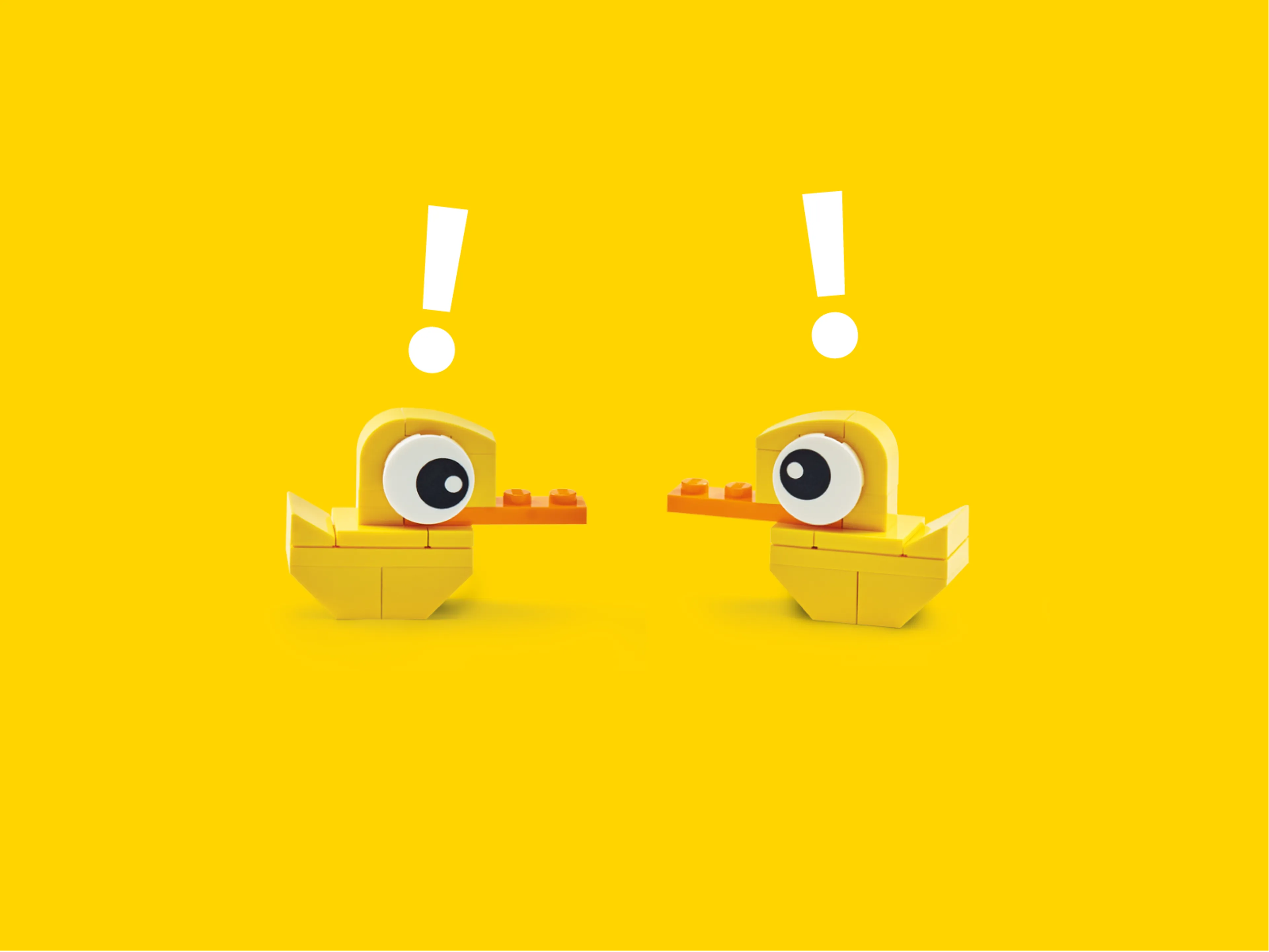 Two LEGO ducks