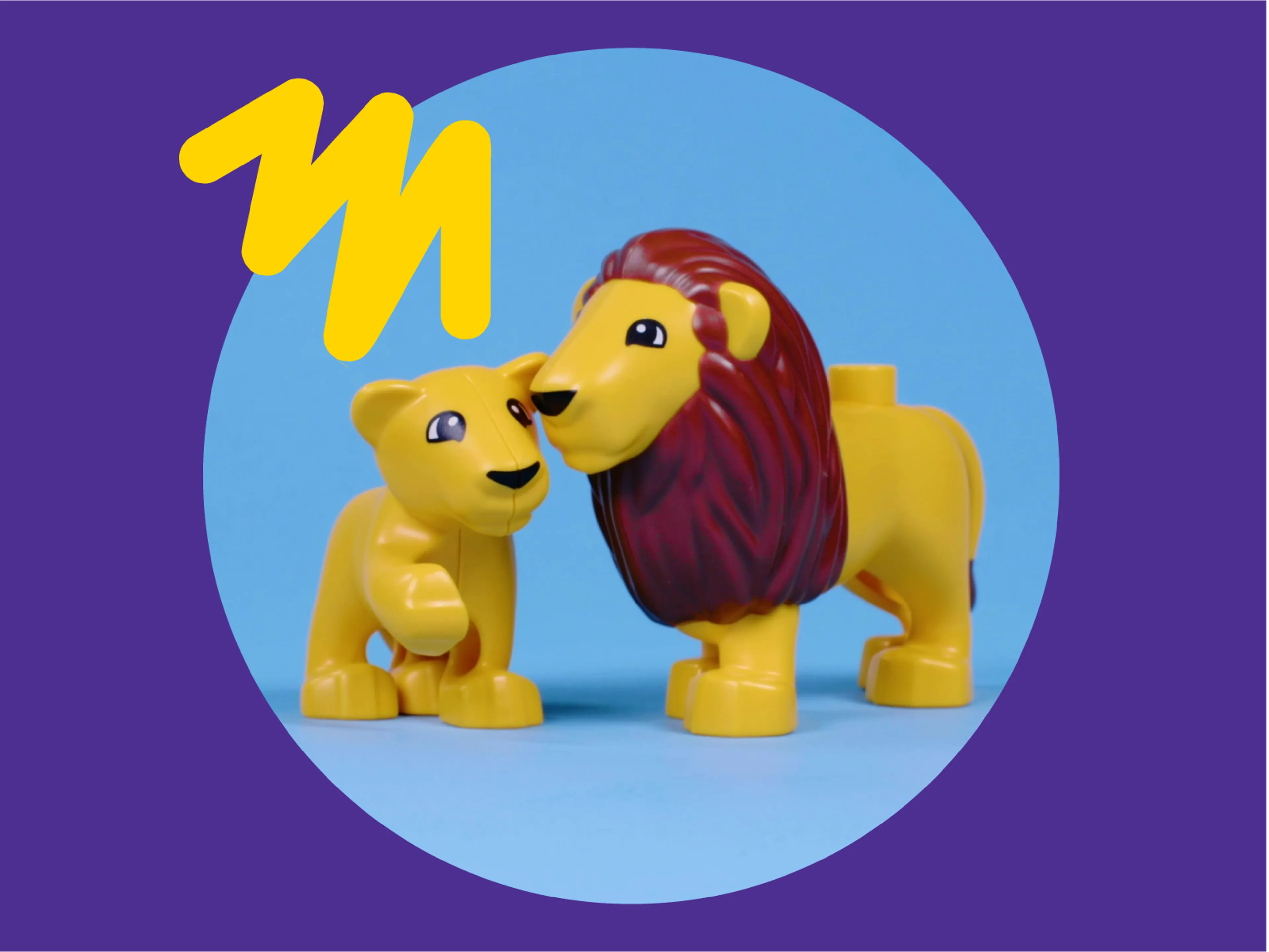 Een afbeelding van twee LEGO DUPLO leeuwen