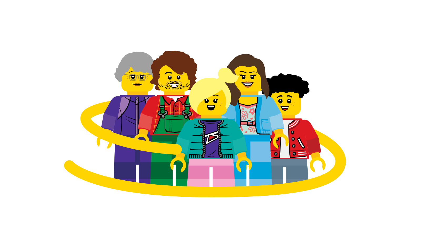 A family of LEGO minifigures