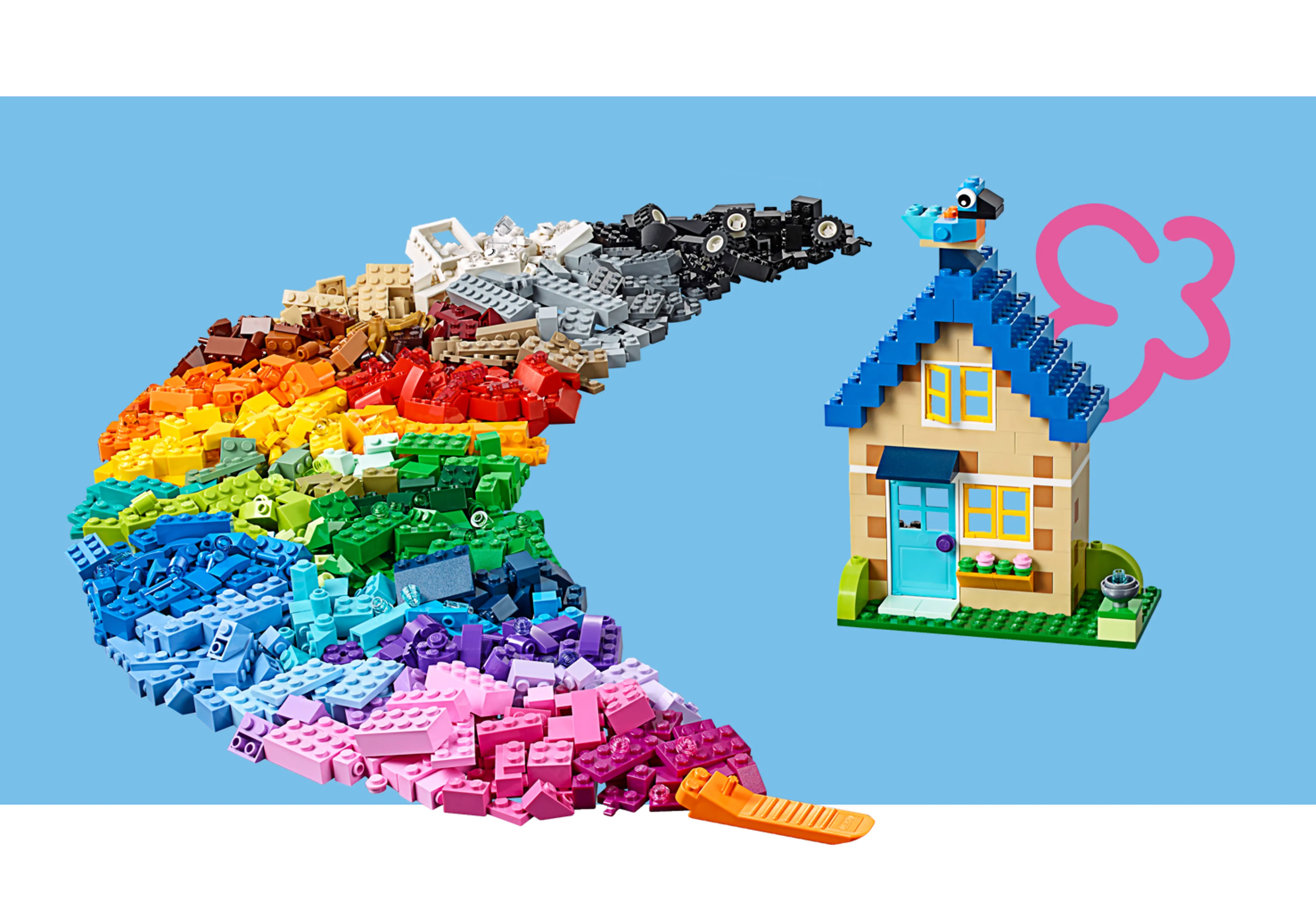 Een LEGO regenboog