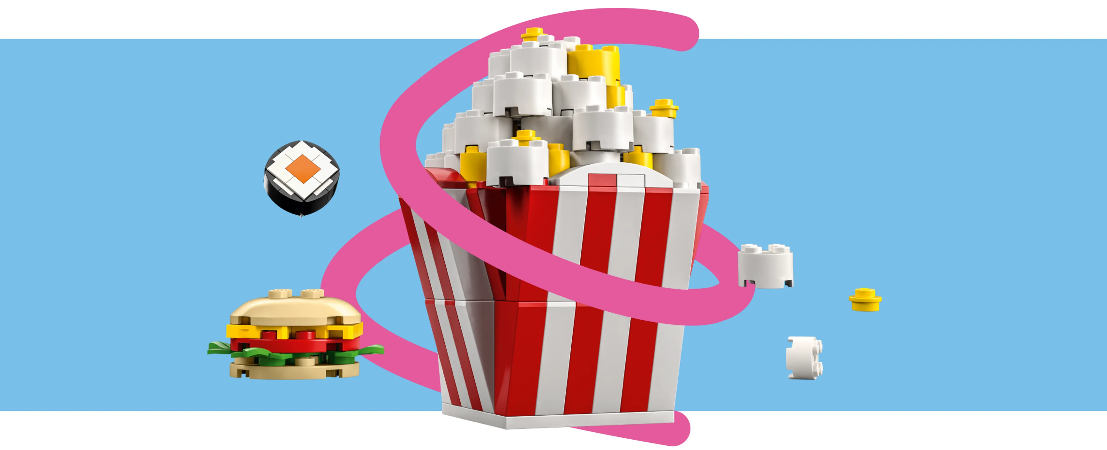 Popcorn created from LEGO bricks