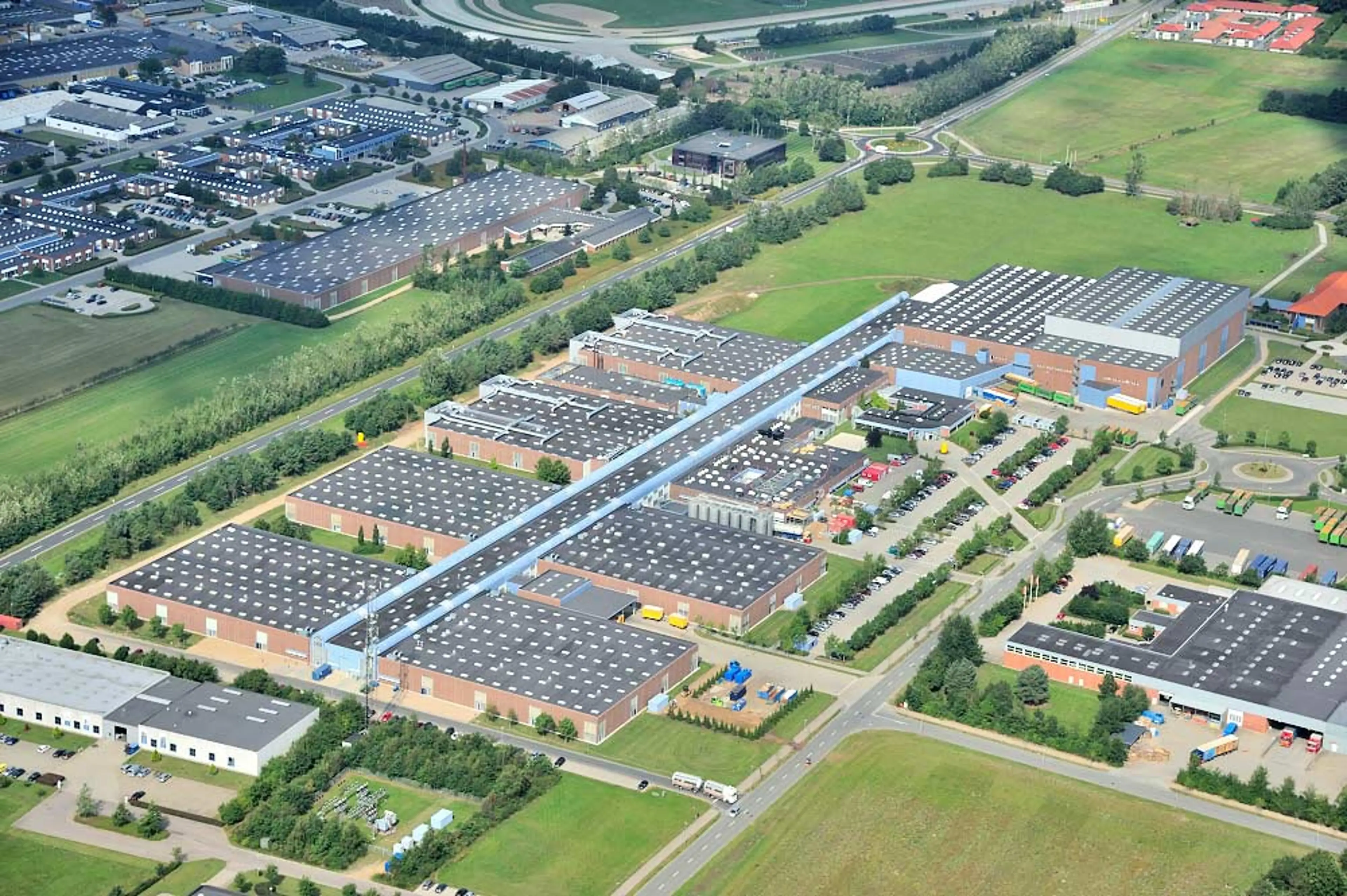 Aerial view of the Kornmarken factory