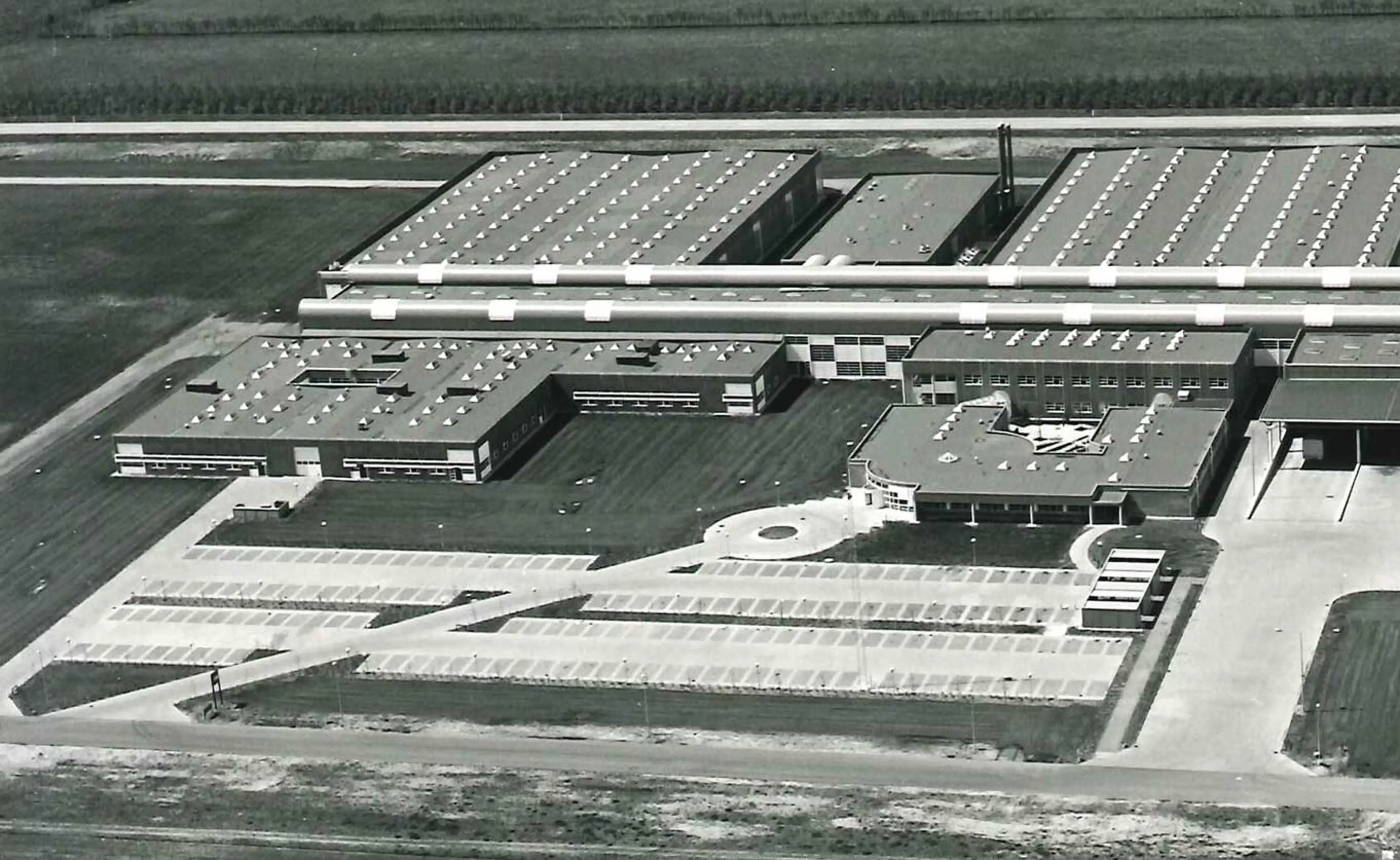 Aerial view of LEGO factory in Billund