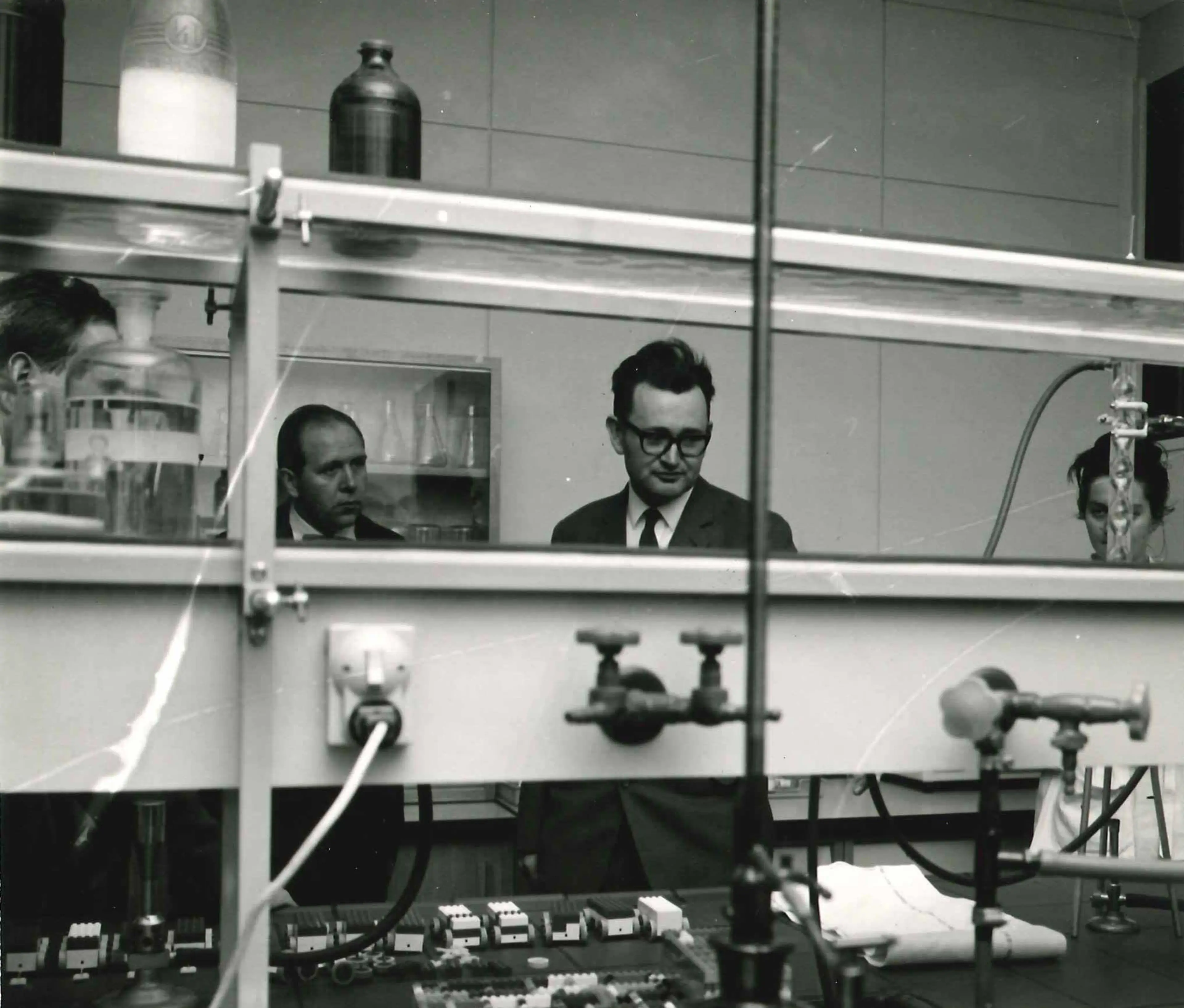 Hans Schiess in a lab