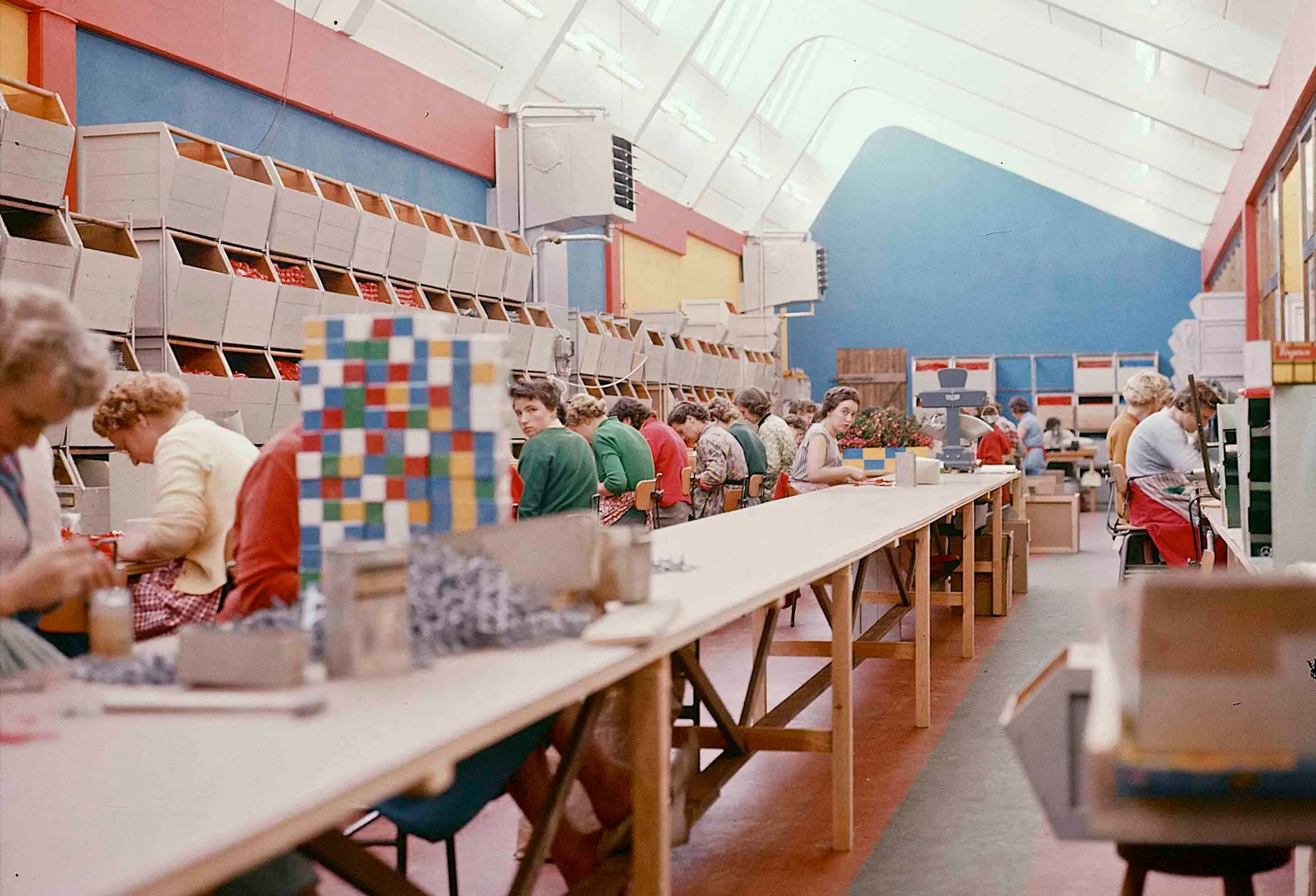 inside the LEGO packing facilities