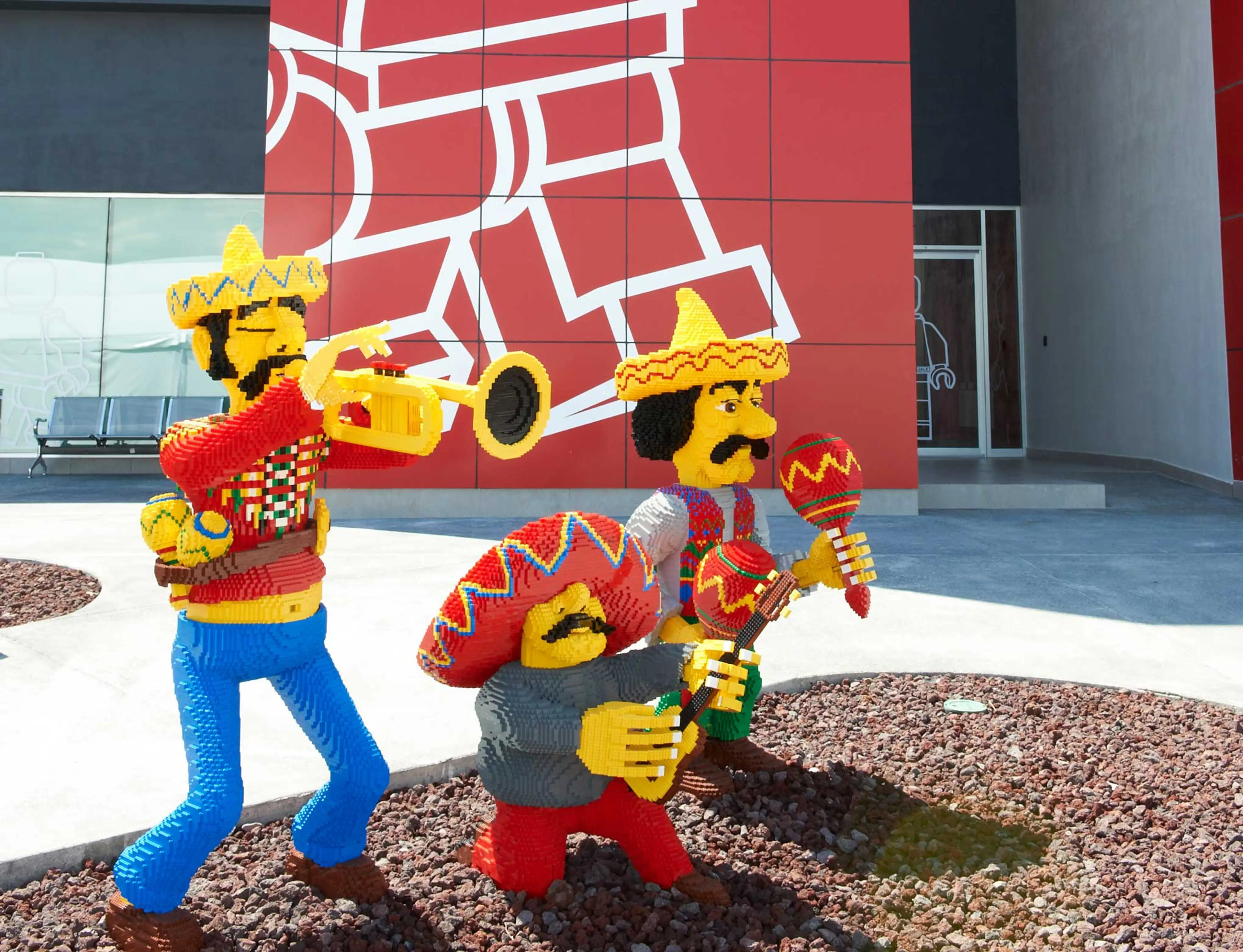 LEGO models outside factory in Mexico