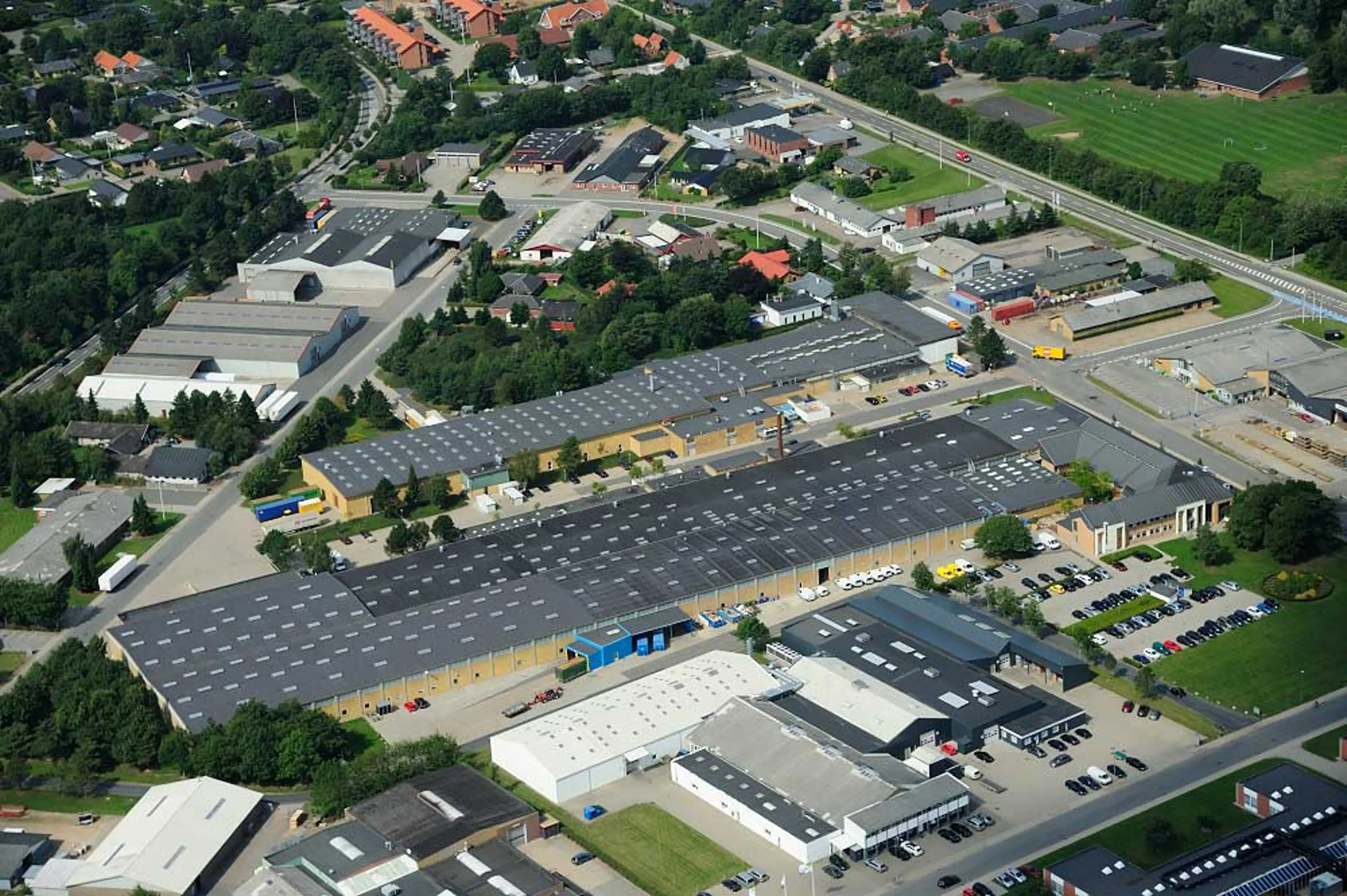 aerial photo of factory in Billund