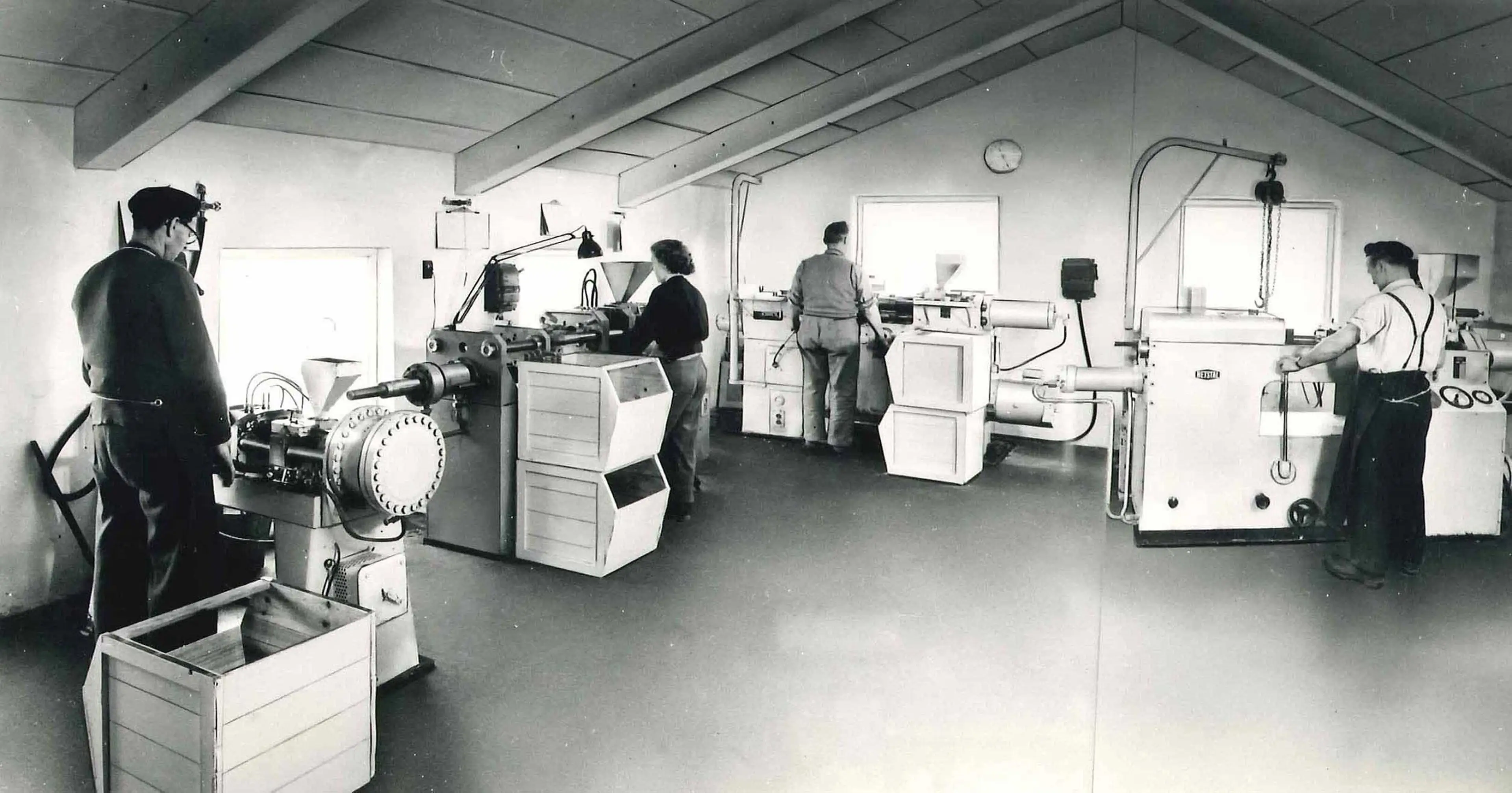View inside the first molding shop in Billund