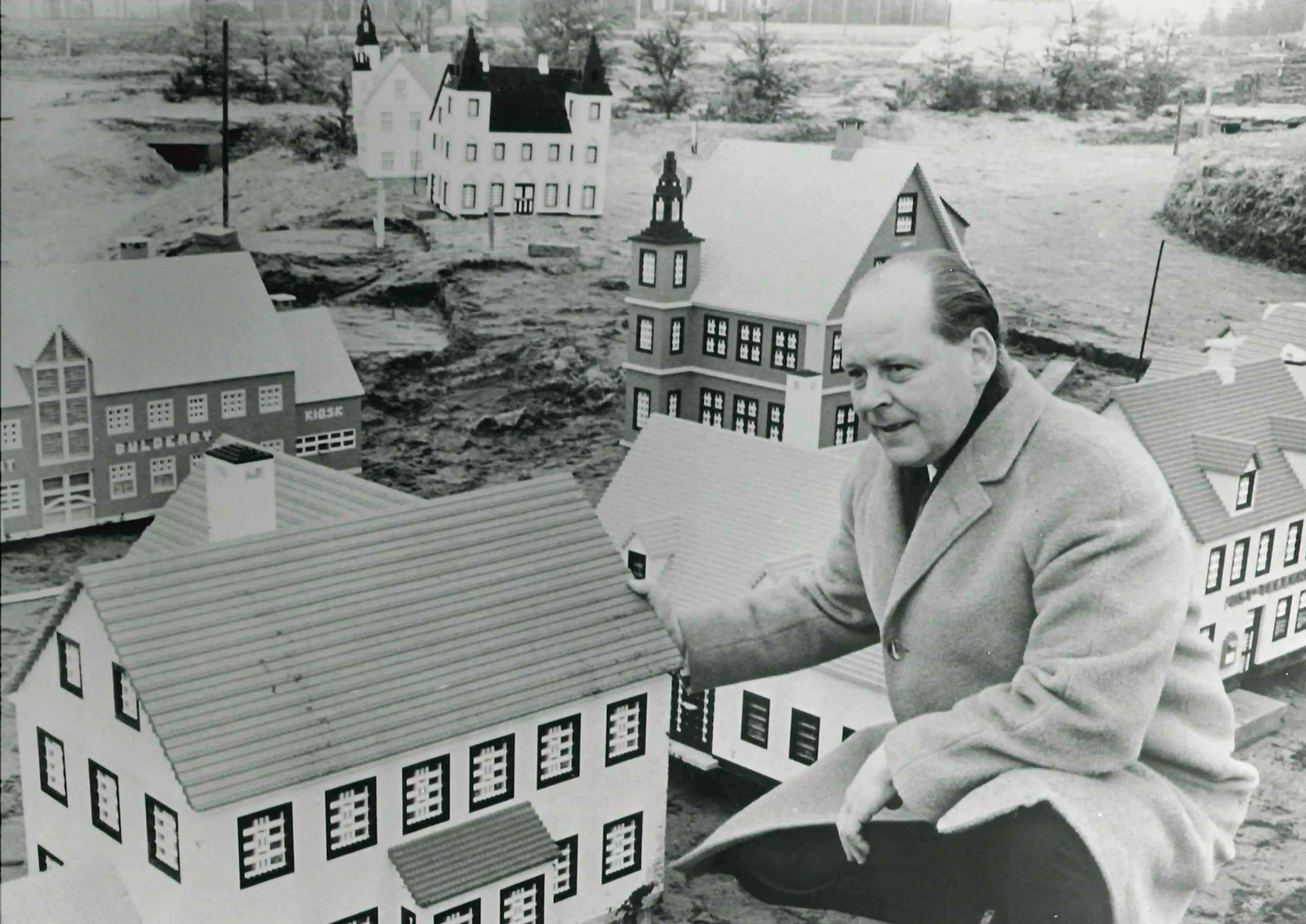 Arnold Boutrup sitting by a model in the LEGOLAND park