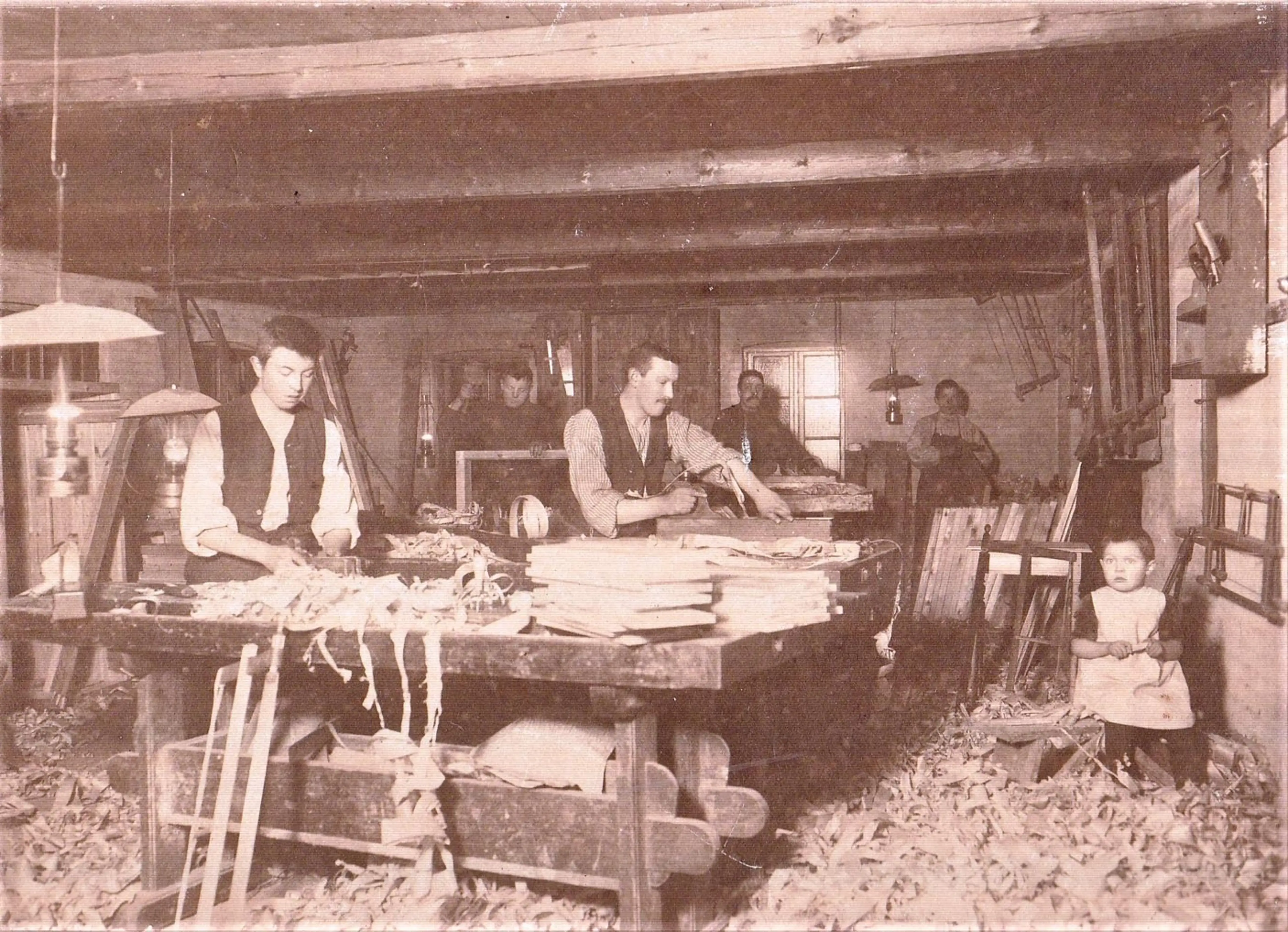 Ole Kirk working in his brothers workshop