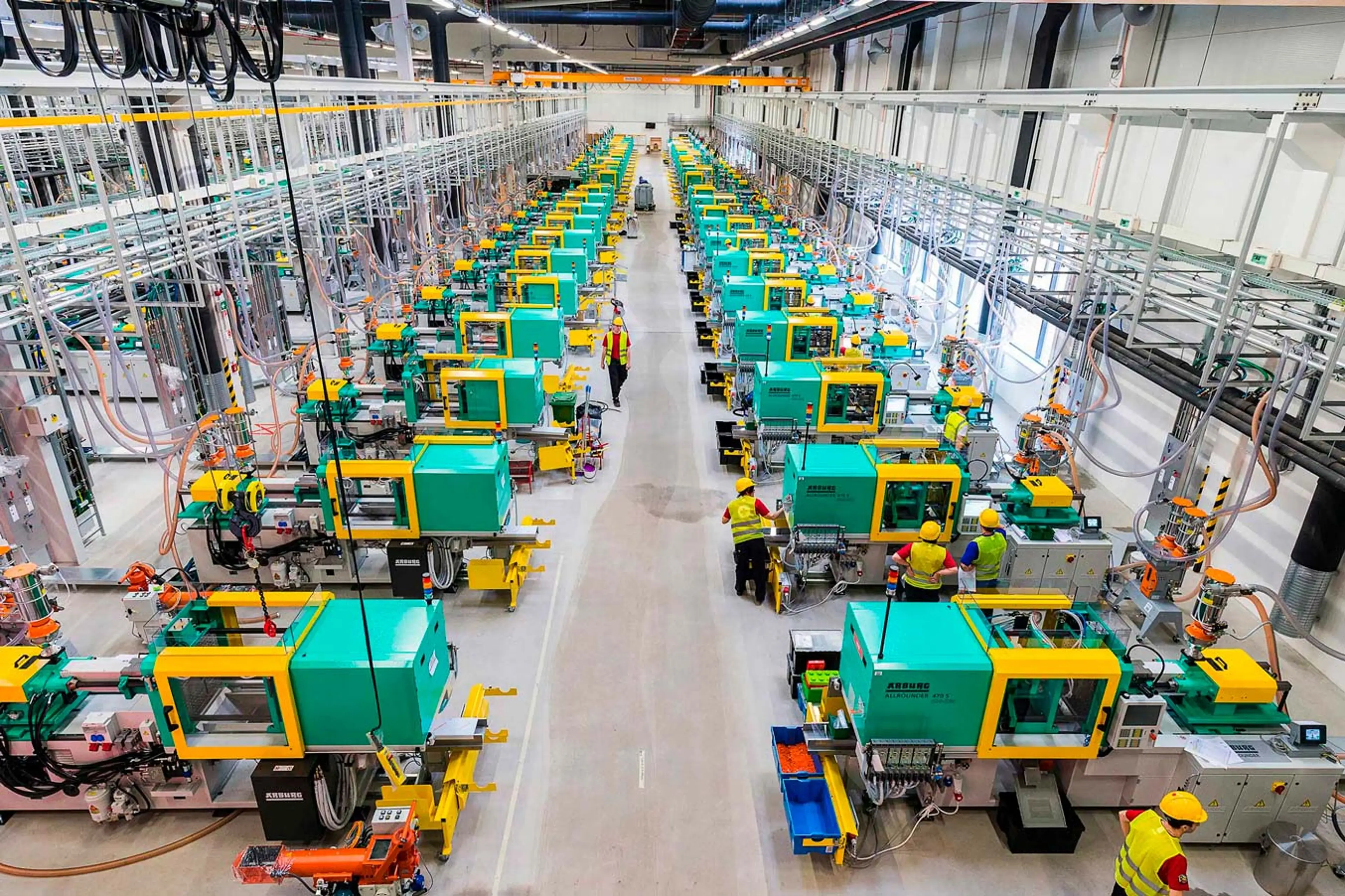 rows of moulding machines