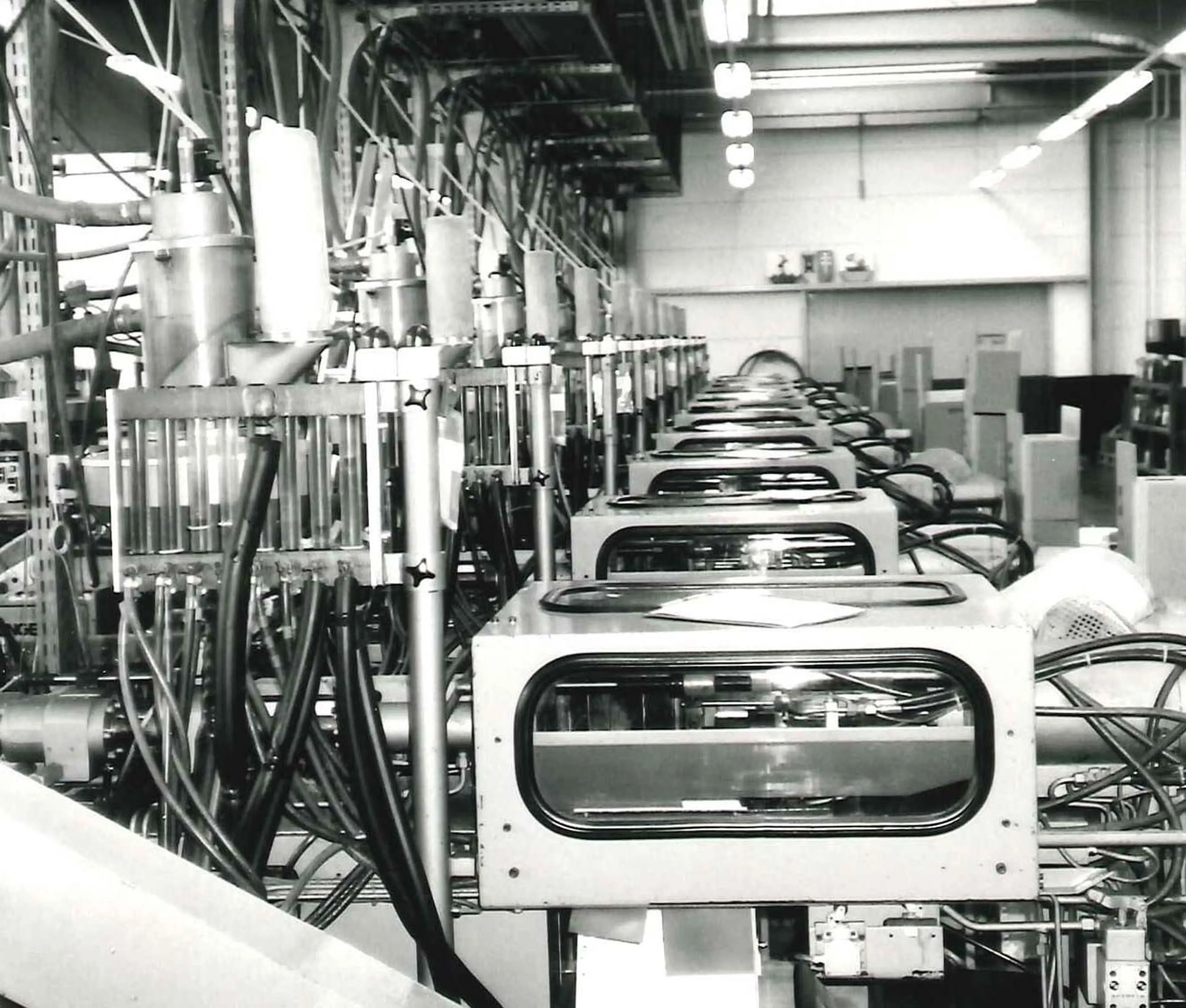 interior of a LEGO factory in 1981