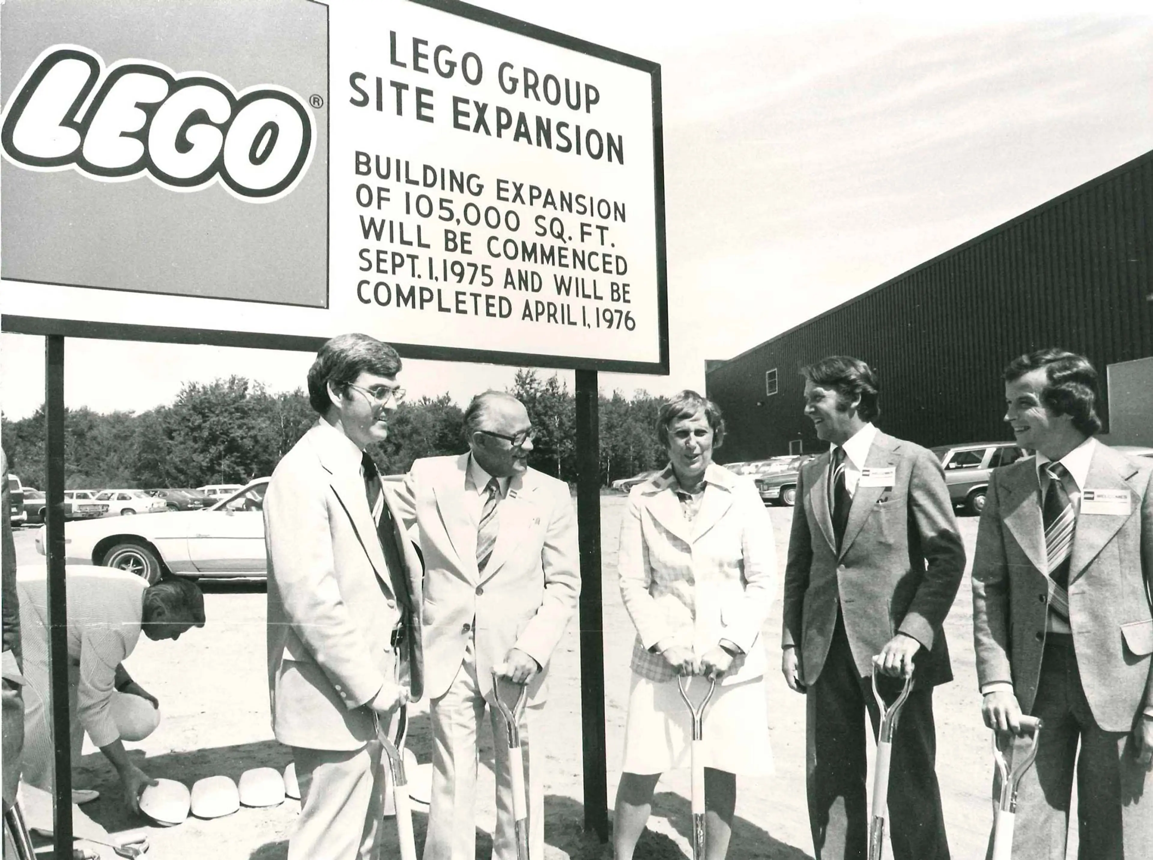 cutting the first sod in Enfield, 1975