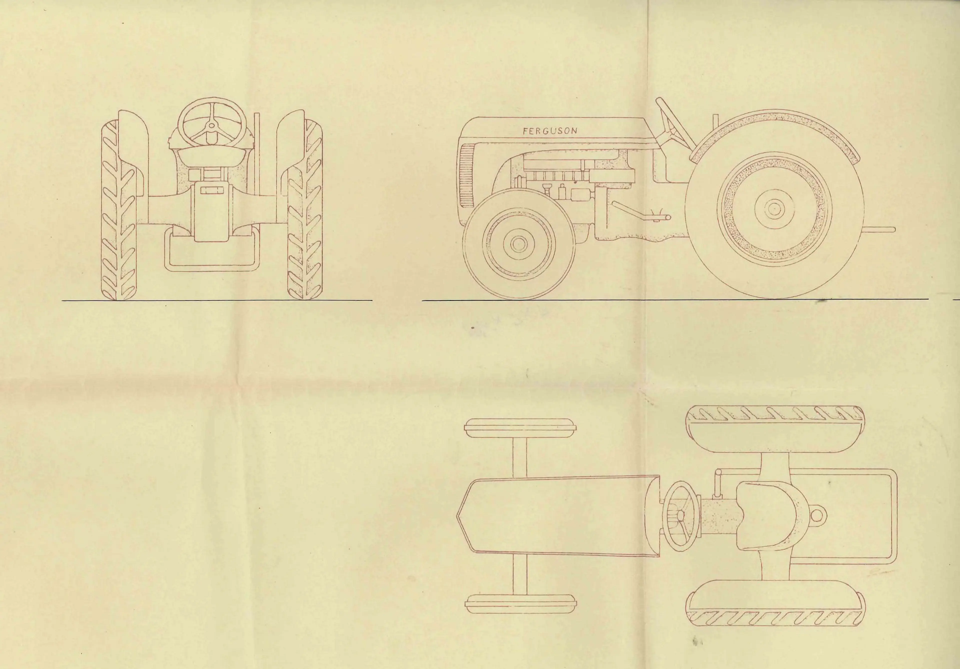 Drawings of the LEGO Ferguson tractor