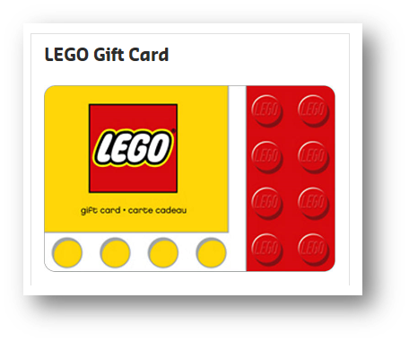 About LEGO® Gift Cards - Help Topics - Customer Service -  CA
