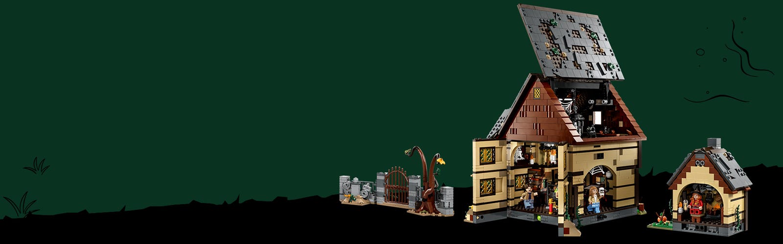 LEGO brick-built cottage based on the film Hocus Pocus
