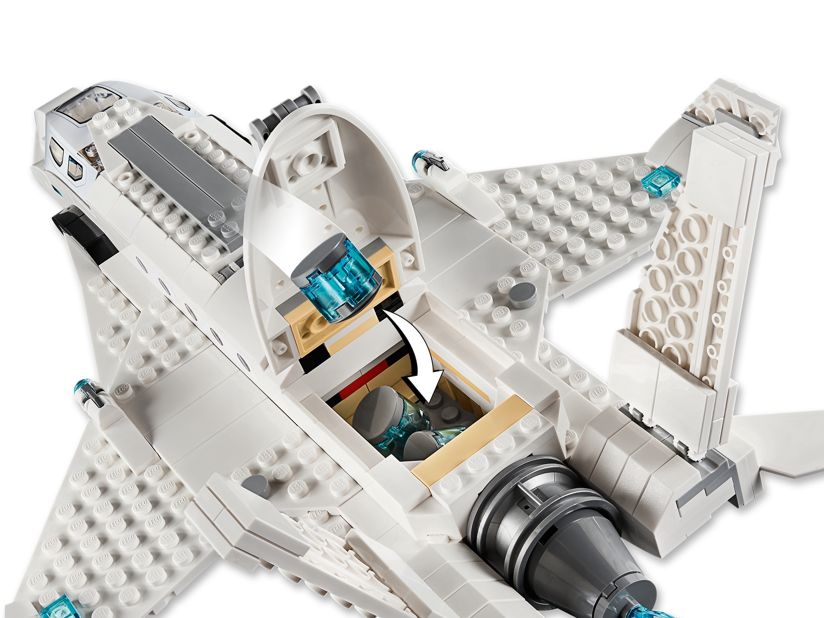 lego stark jet drone attack