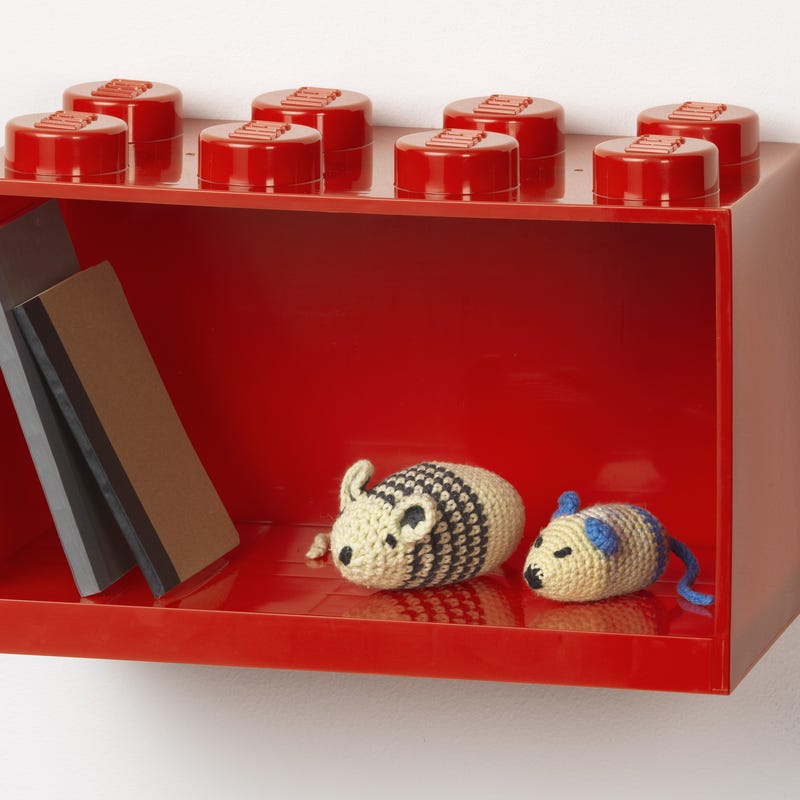 8-Stud Brick Shelf – Bright Red