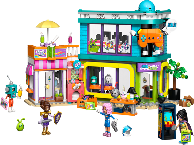 LEGO 42674 Comic Book and Game Store, official product image