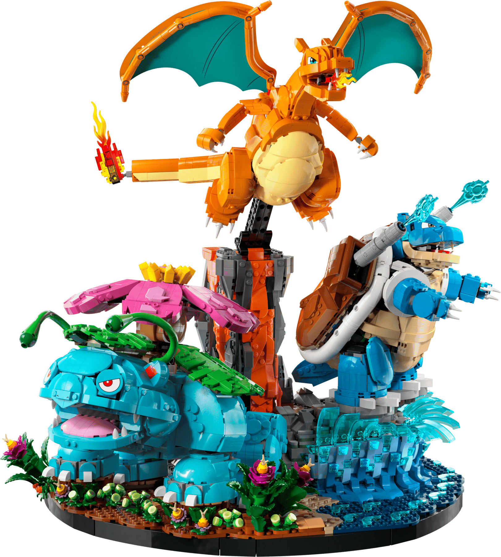 Venusaur, Charizard a Blastoise