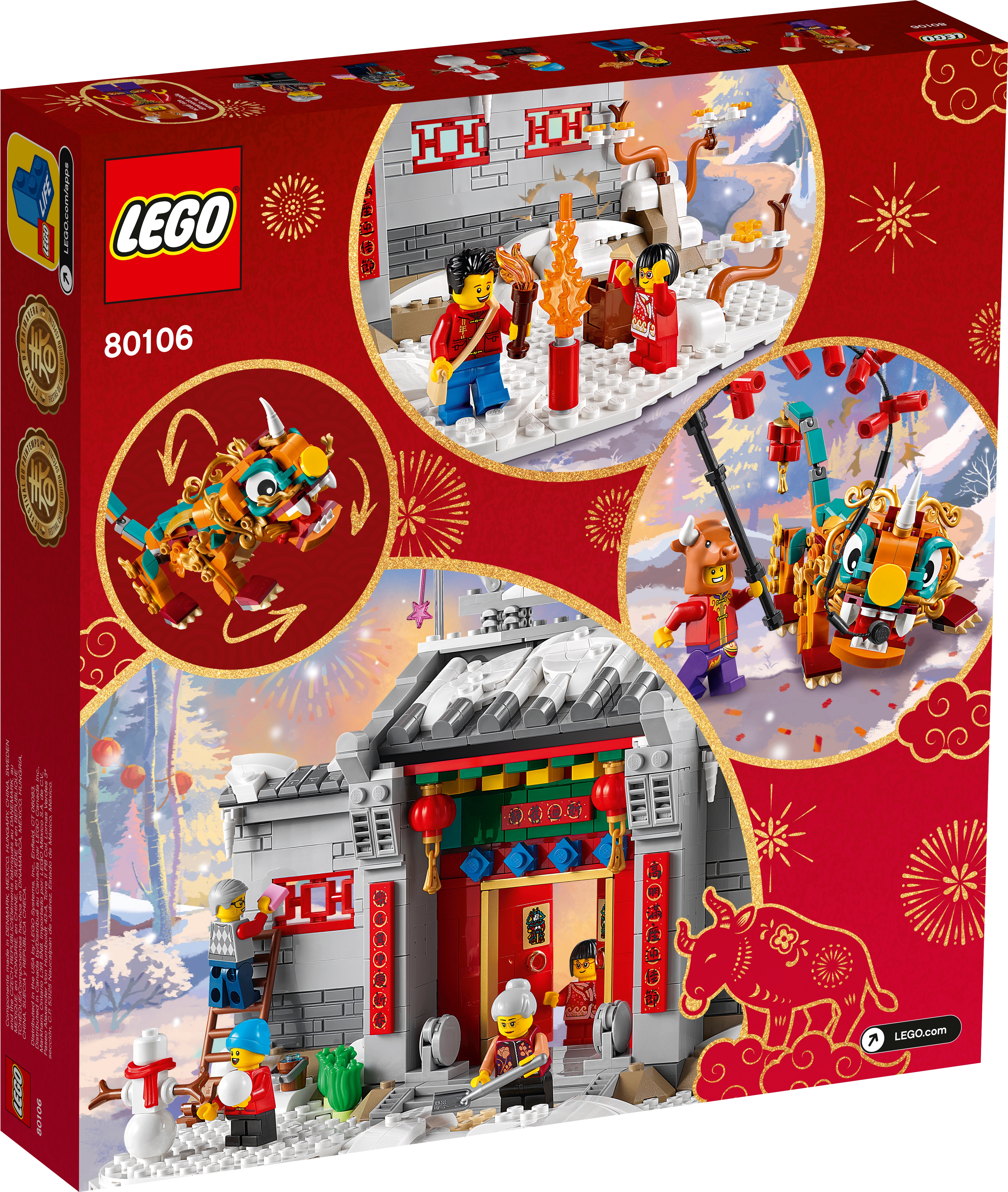 New Lego Year of the Ox Guy Minifigure HOL224 Story of Nian From Set 80106 