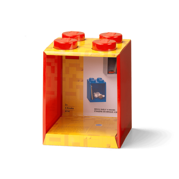 4-Stud Brick Shelf – Bright Red - Image 3
