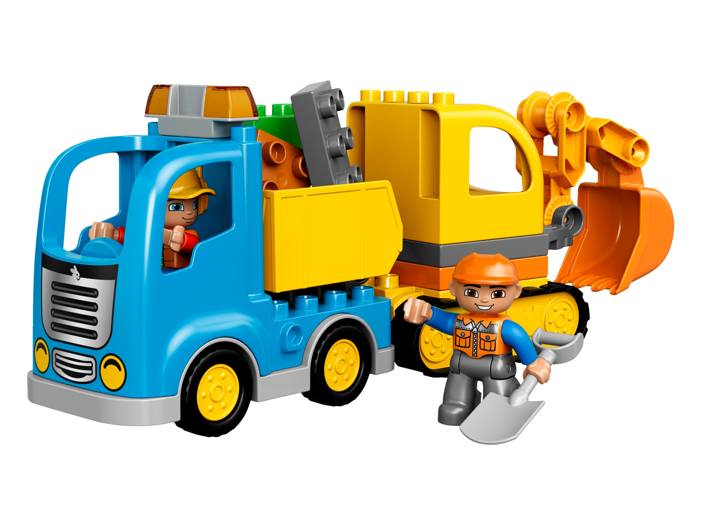 lego duplo truck & tracked excavator