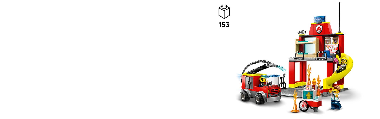 LEGO City La caserne et le camion de pompiers 60375 Ensemble de