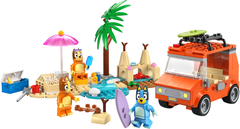 Le set LEGO 11202 Les vacances et le voyage en voiture de Bluey