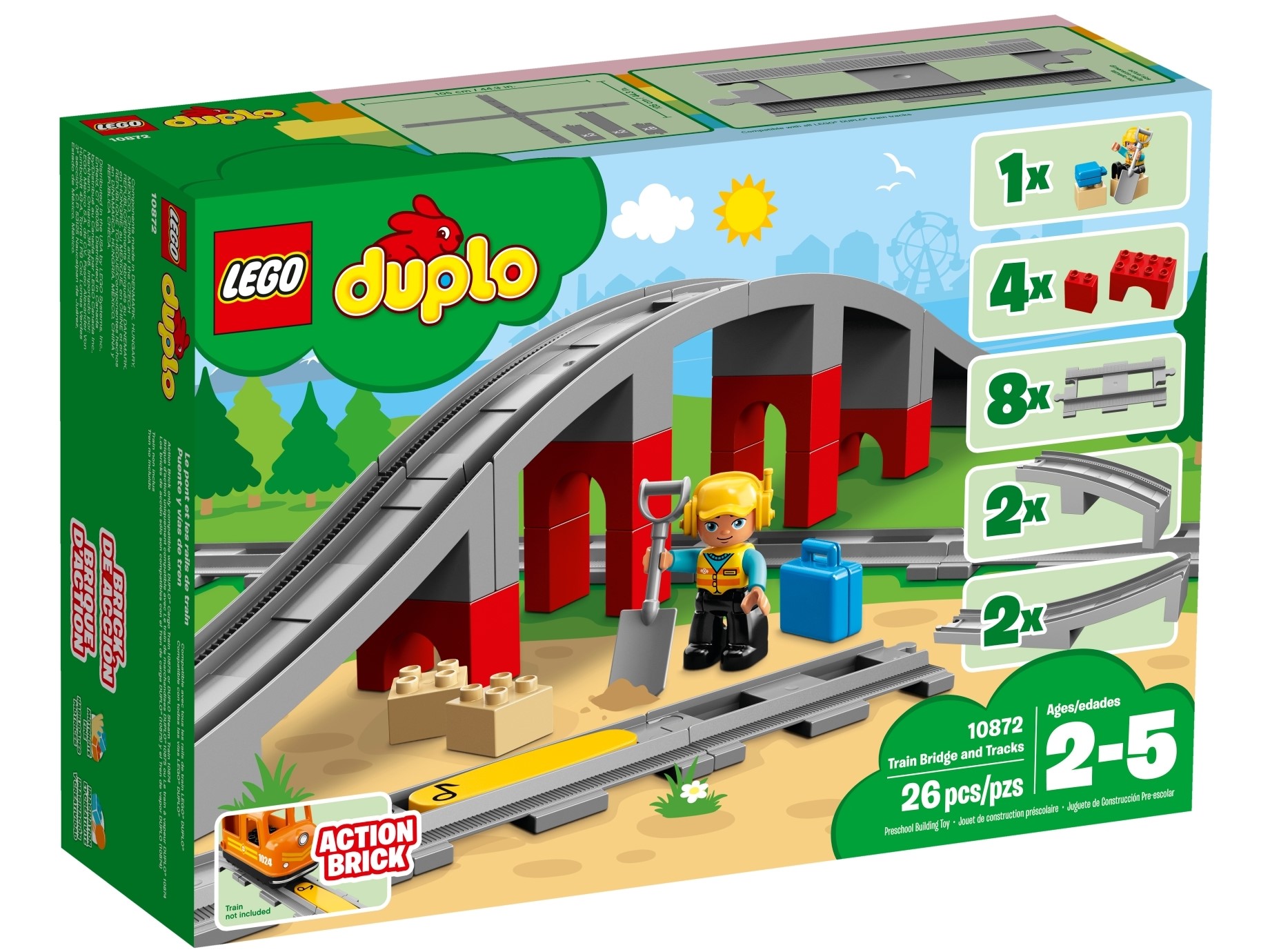 LEGO Duplo 10872 Eisenbahnbrücke und Schienen Train Bridge and Tracks N9/18 