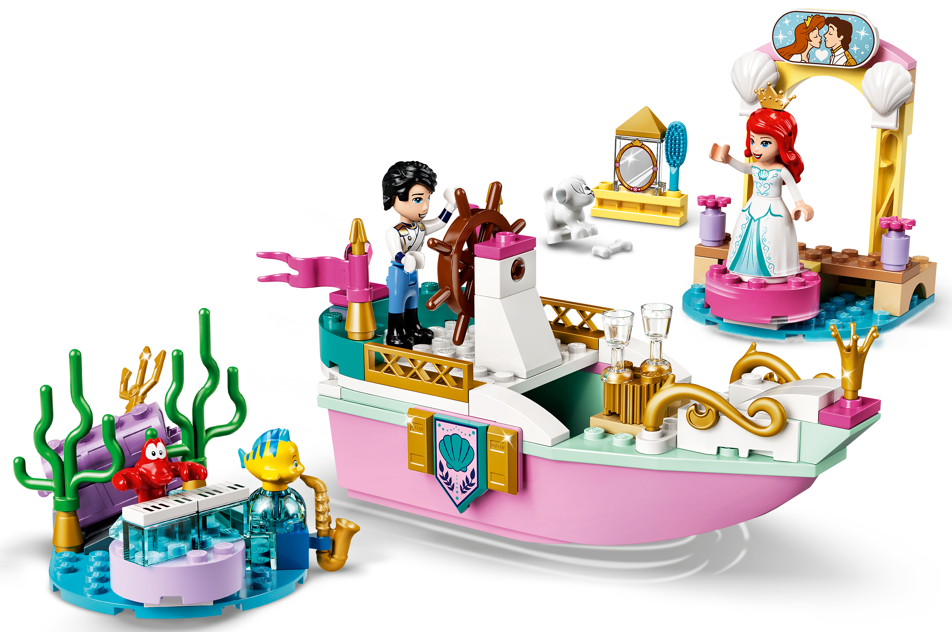 LEGO Disney Ariel’s Celebration Boat 43191; Creative Building Kit That Makes a Fun Gift for Kids New 2021 114 Pieces 