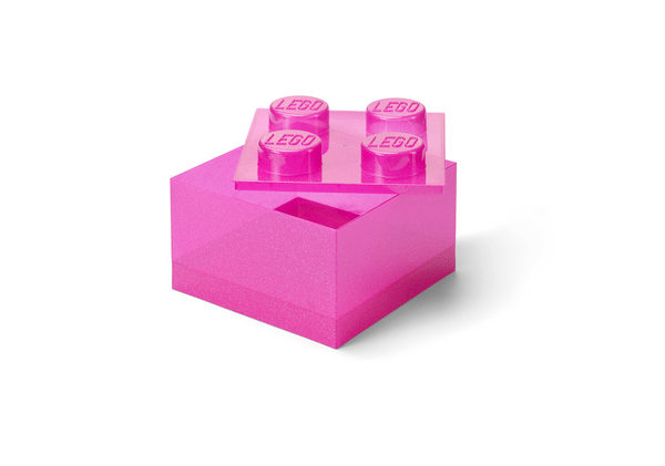 Pink Clear Brick-Shaped Storage Box - Image 1