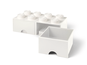 Brique 8 tenons avec tiroirs – blanc
