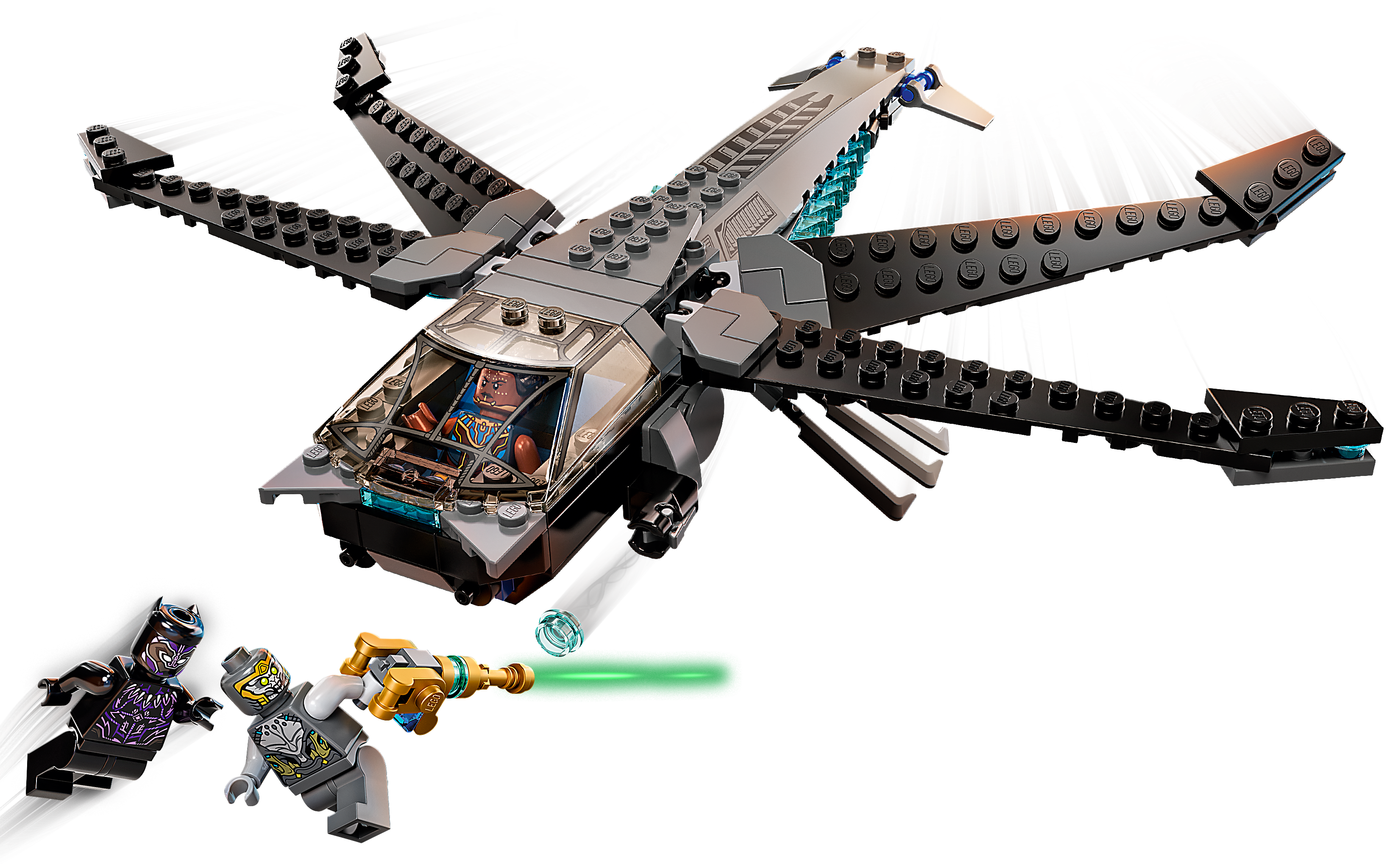 Juguete de Construcción de Avión del Avengers con Superhéroes LEGO 76186 Marvel Vengadores Dragon Flyer de Black Panther 