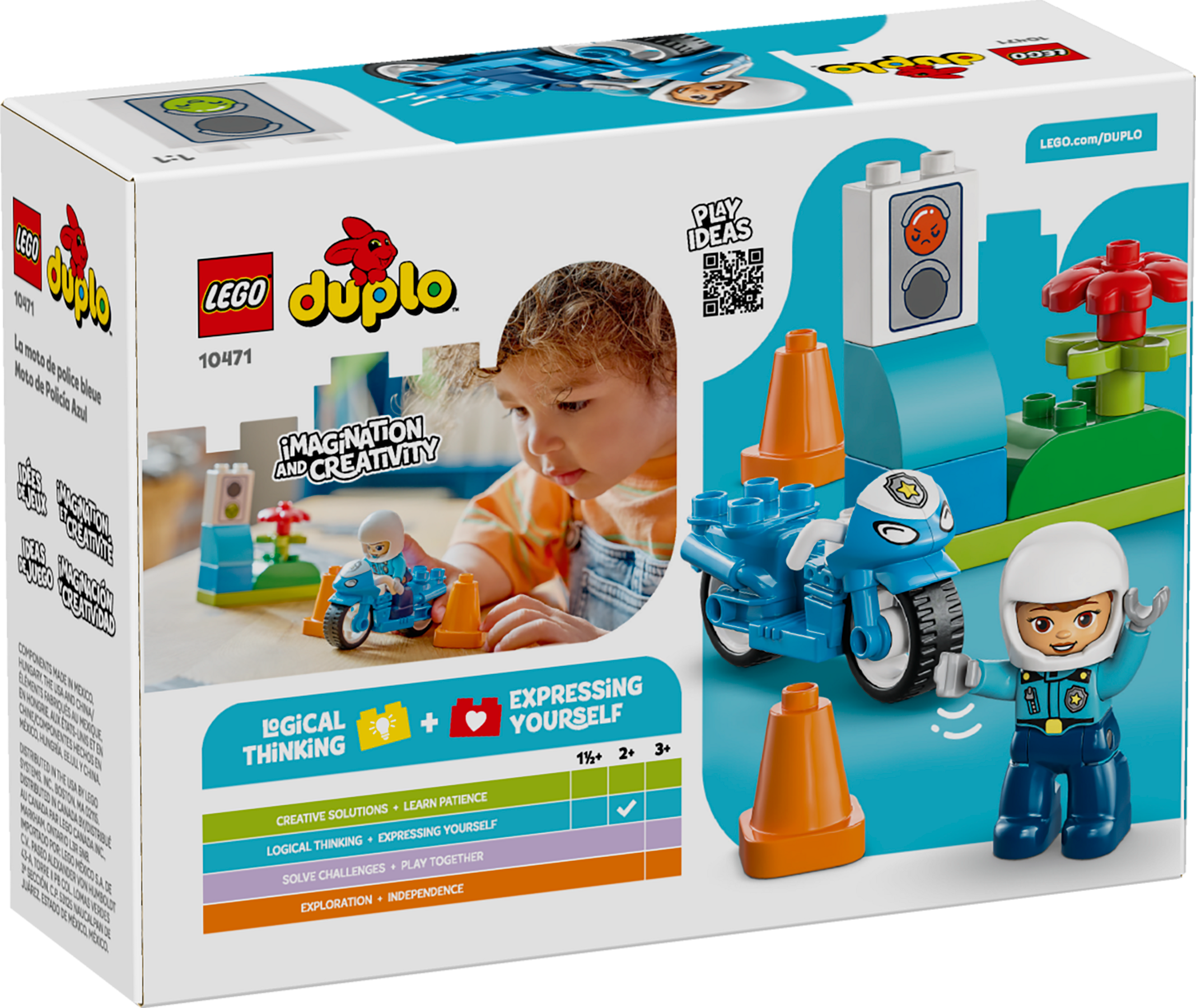 Blue Police Motorcycle 10471 | DUPLO® | Buy online at the Official