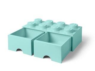 Brique 8 tenons avec tiroirs – bleu turquoise