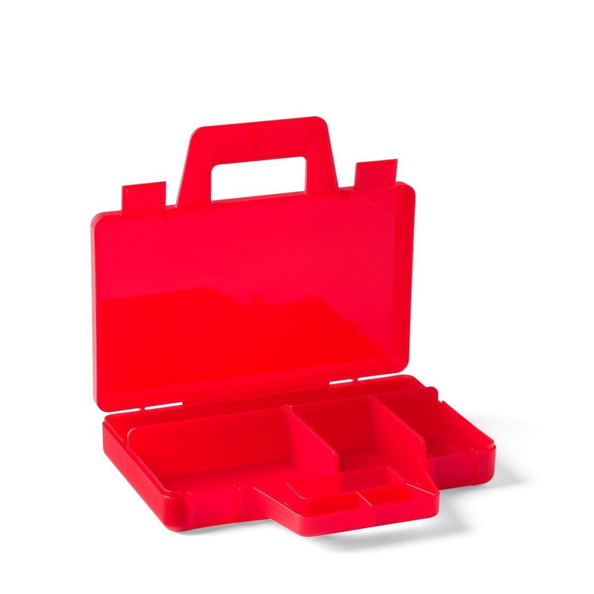 Caja clasificadora roja transparente