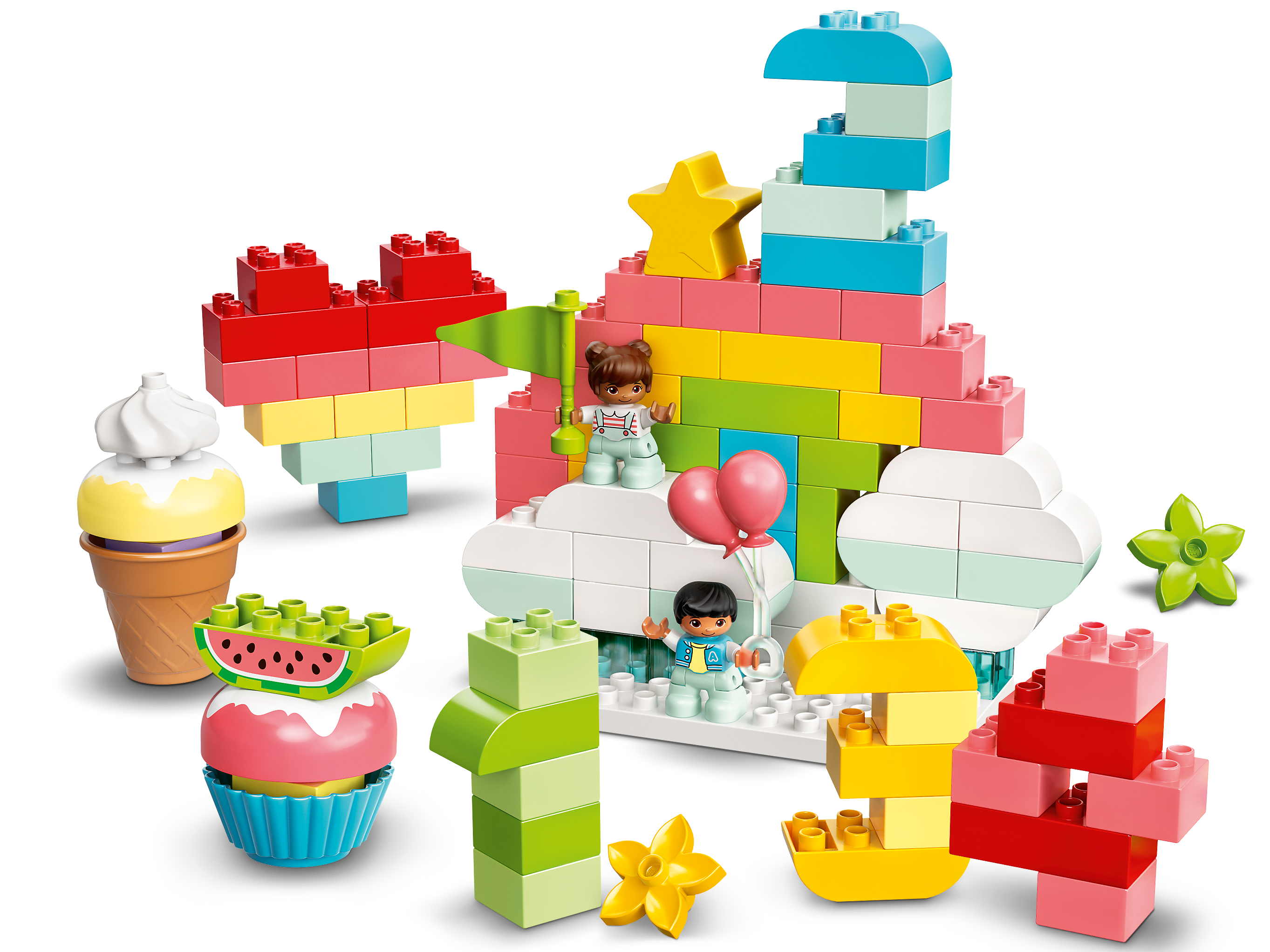Rare Lego Duplo VANILLA CAKE PINK ICING Birthday Celebration SPECIALTY #4820 