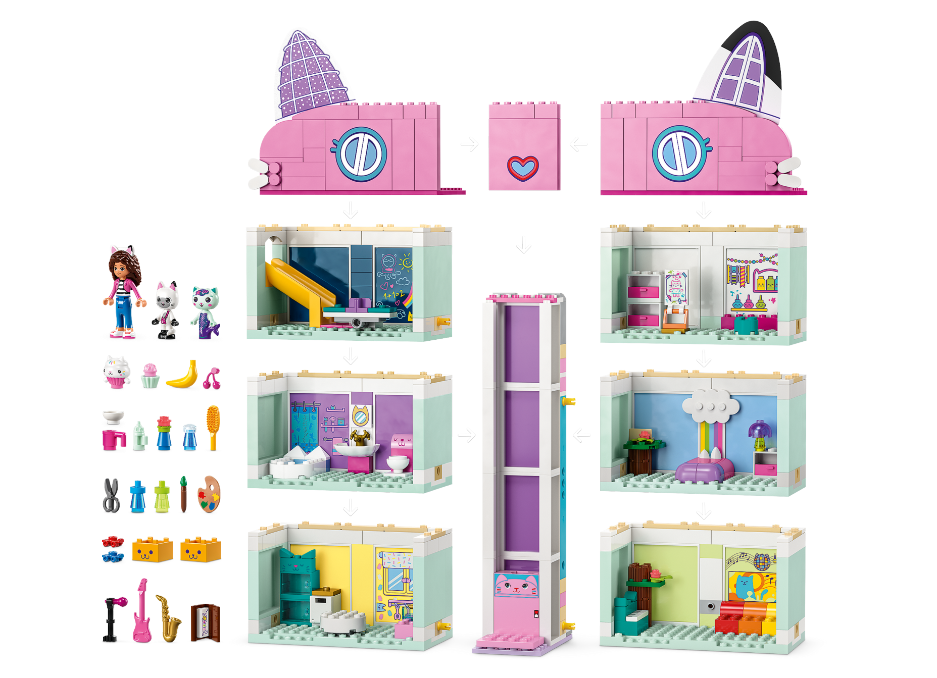 LOT LEGO gabby's dollhouse - gabby et la maison magique - Lego