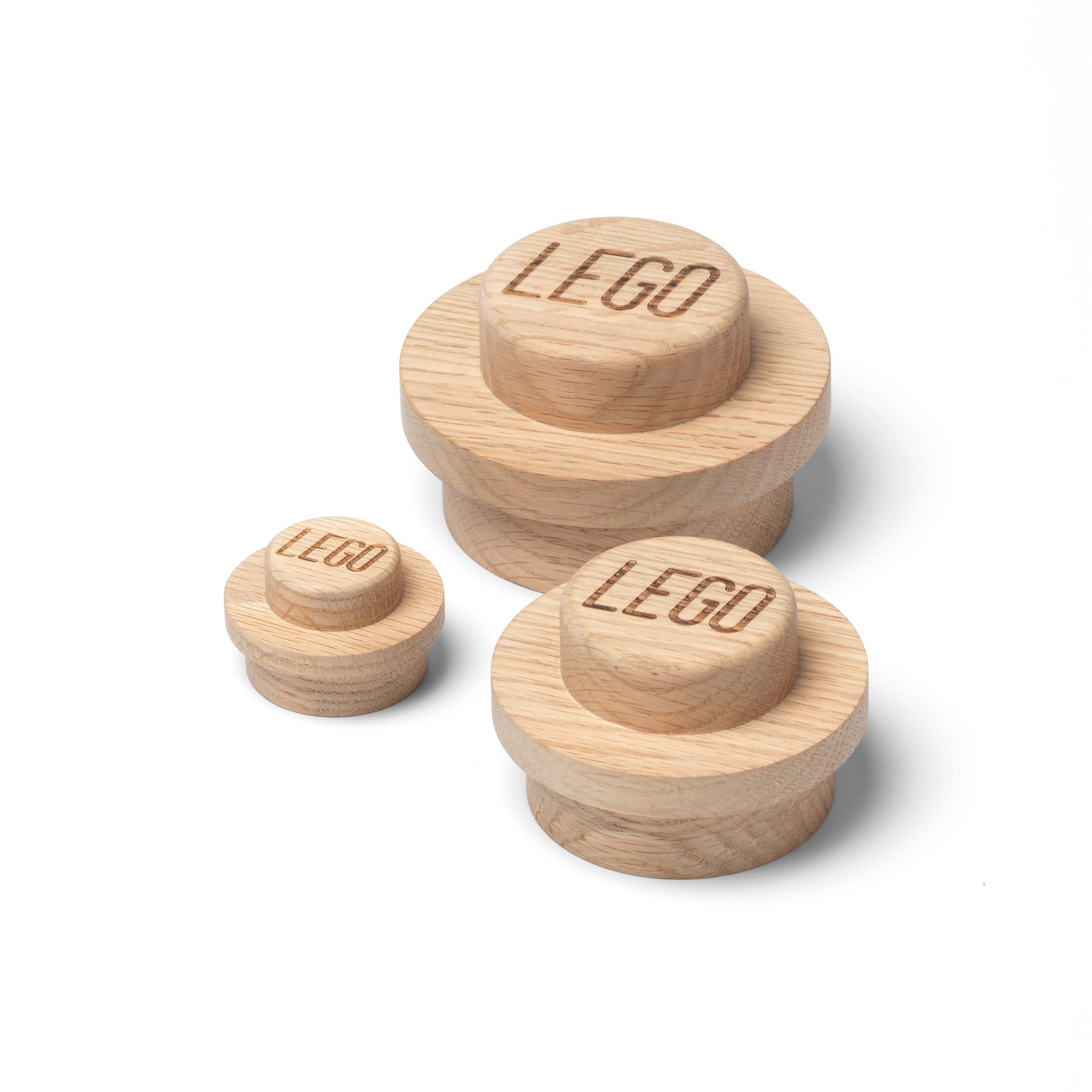 Zdjęcia - Klocki Lego Zestaw drewnianych wieszaków ściennych - jasny dąb 