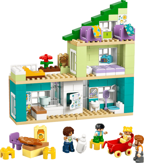 3 in 1 Modern Family House with Figures - Image 1