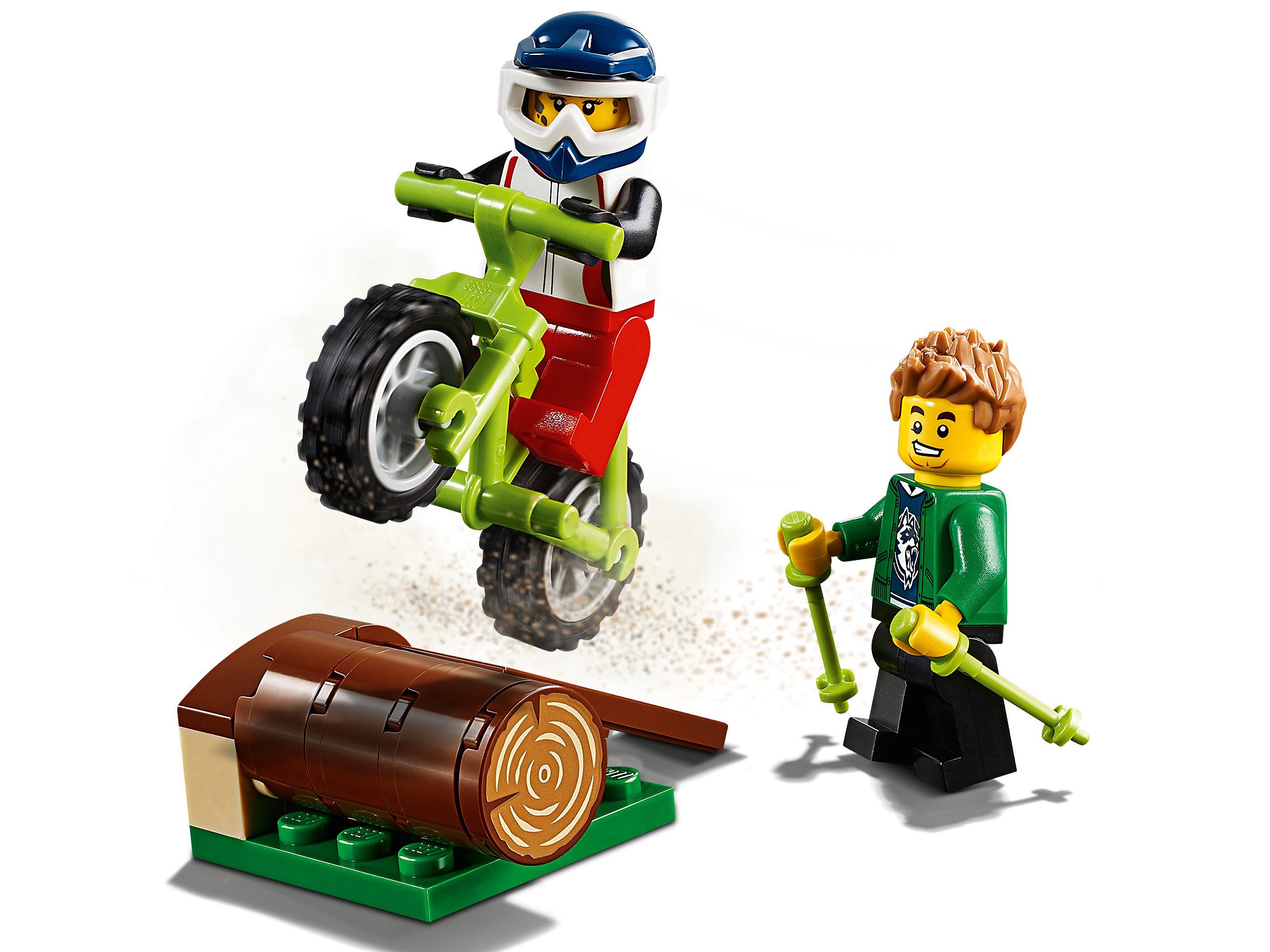 Lego City Figur grüne Jacke pck022 aus 2147 9287 mit grünen Cap Arbeiter 