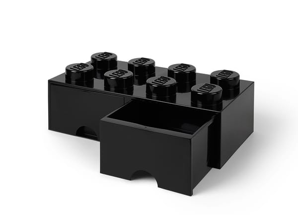 LEGO® 8-Stud Black Storage Brick Drawer - Image 1