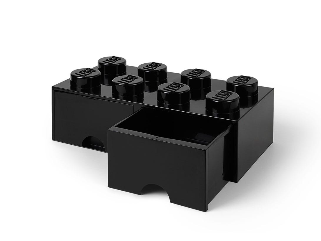 Фото - Конструктор Lego Pudełko z szufladami w kształcie czarnego klocka  z 8 wypustkami 