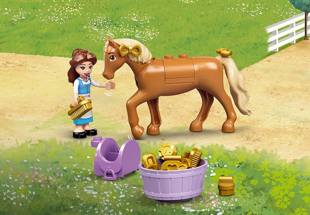 Royal Shop | and Belle 43195 | at LEGO® Disney™ online Official Buy Stables Rapunzel\'s US the